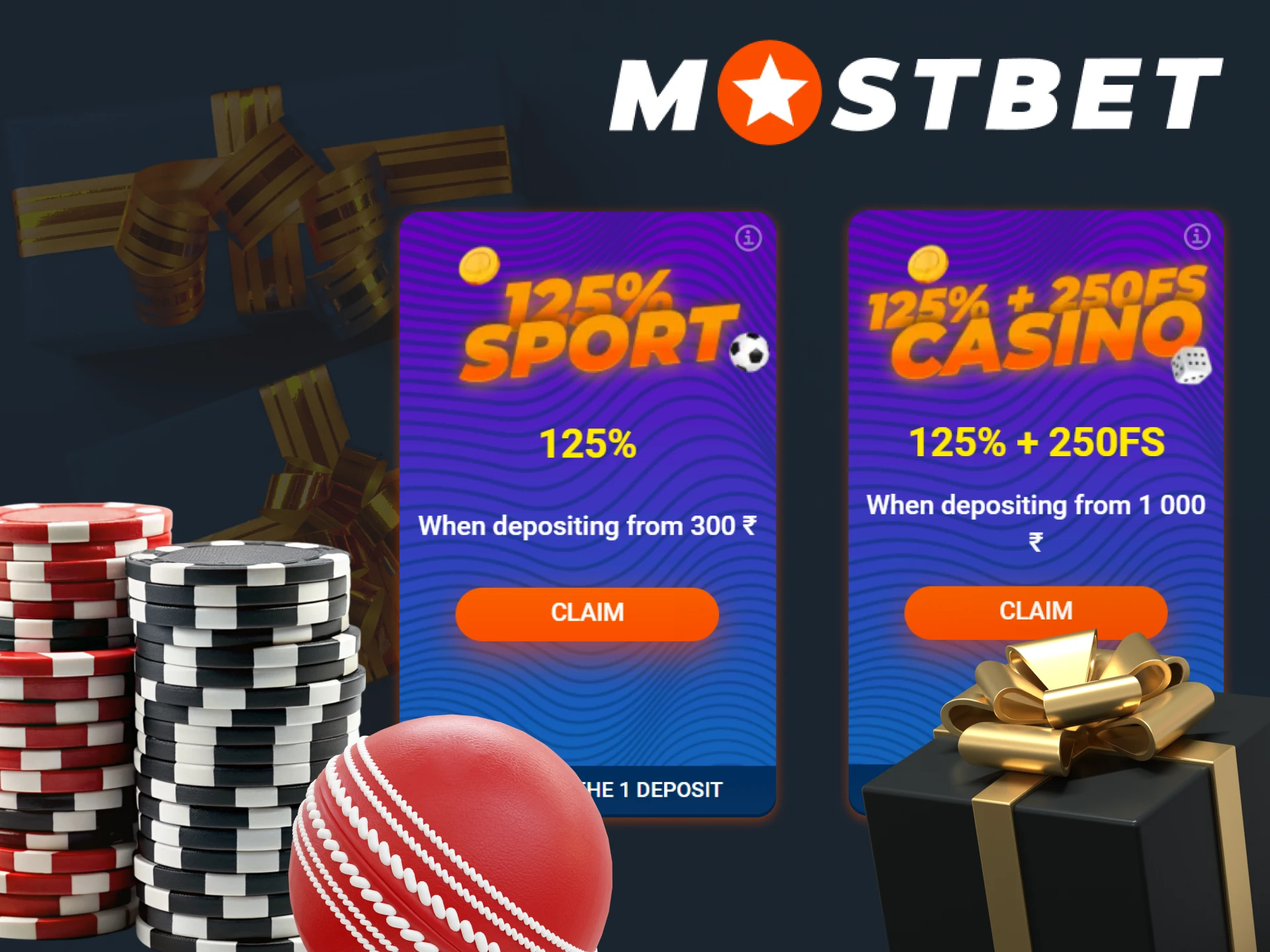 Mostbet offers the most lucrative welcome bonuses among many casinos.