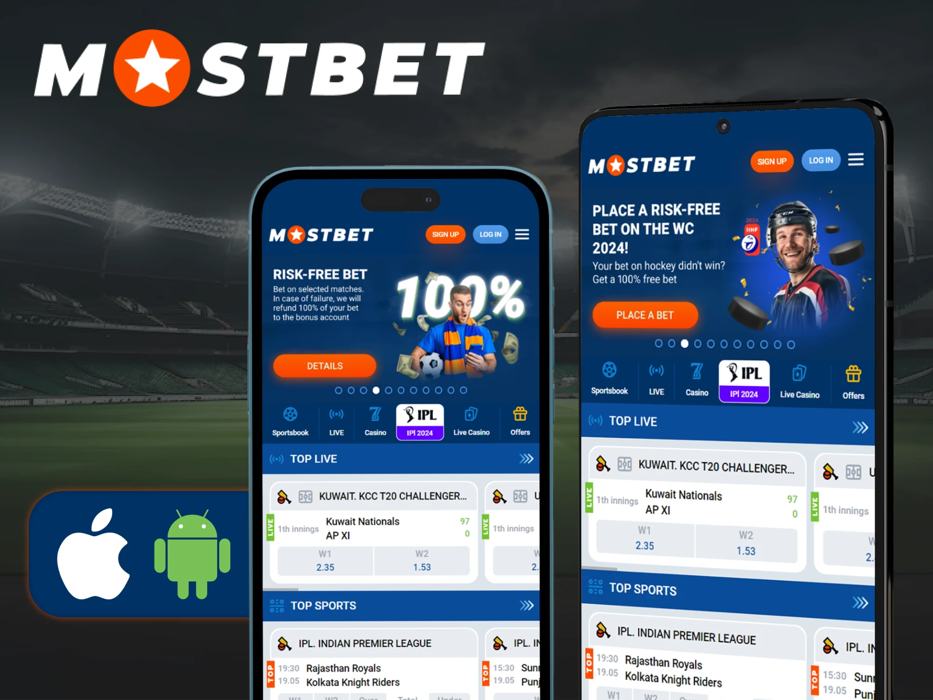 Mostbet has an app for Android and iOS, which is no different from their website.