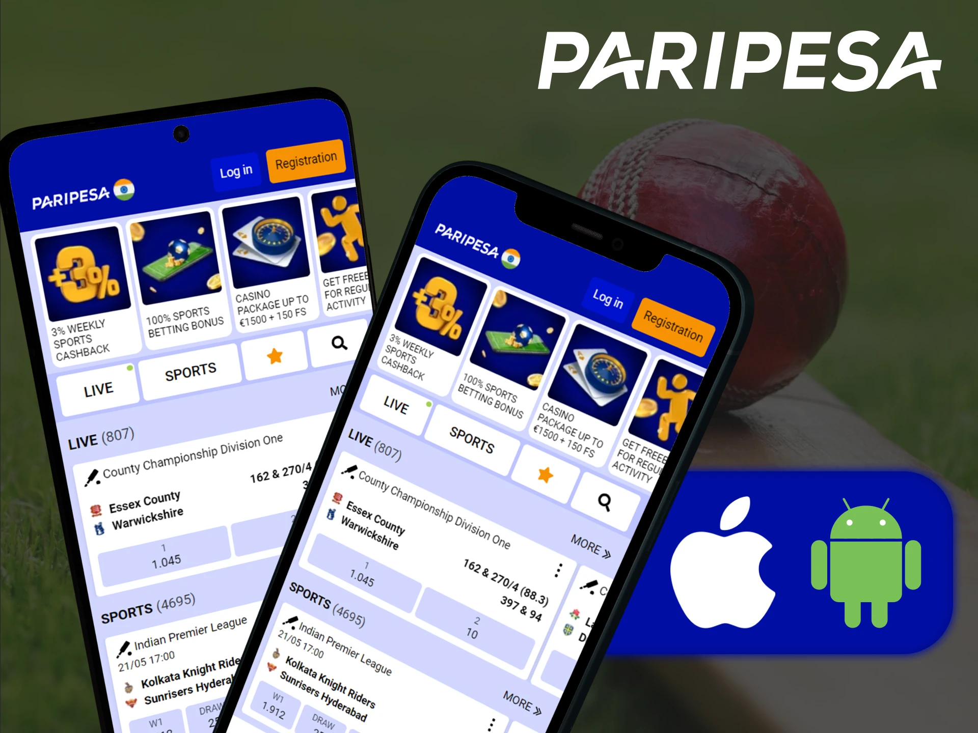 Download the Paripesa mobile app for free.