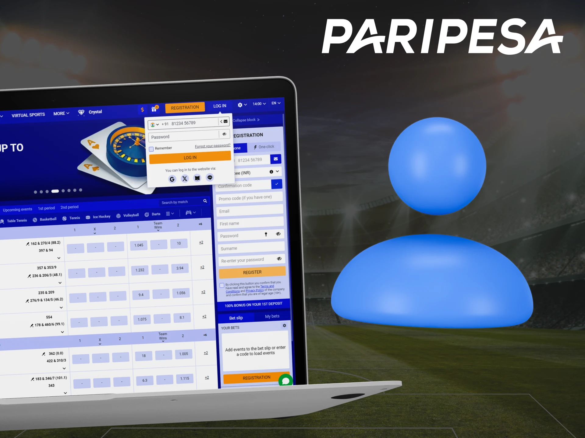 To start betting on Peripesa, log into your account.