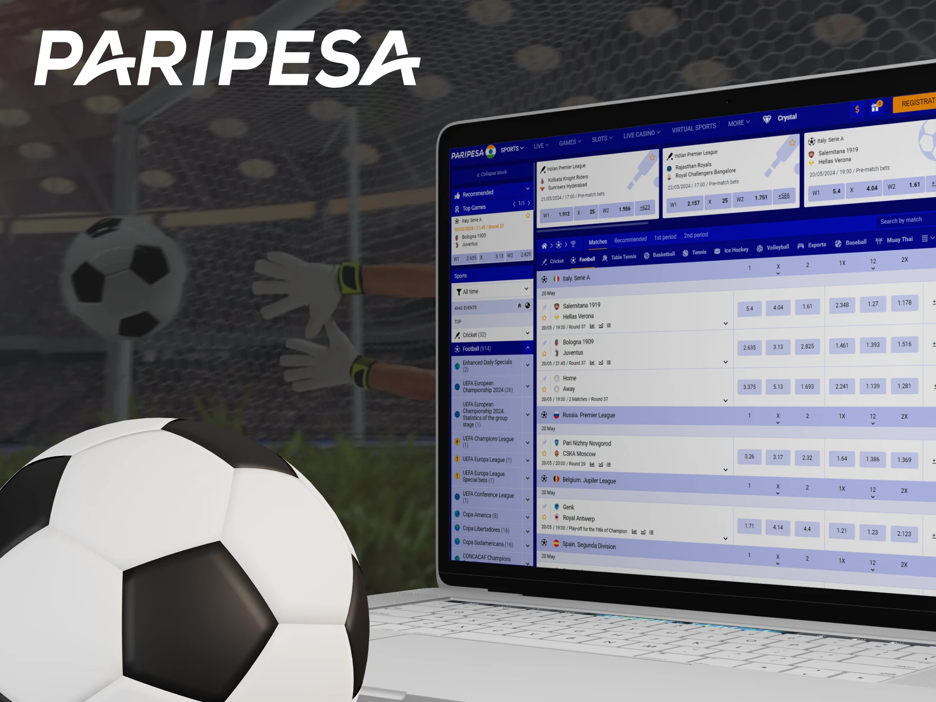 At Paripesa, bet on football and win.