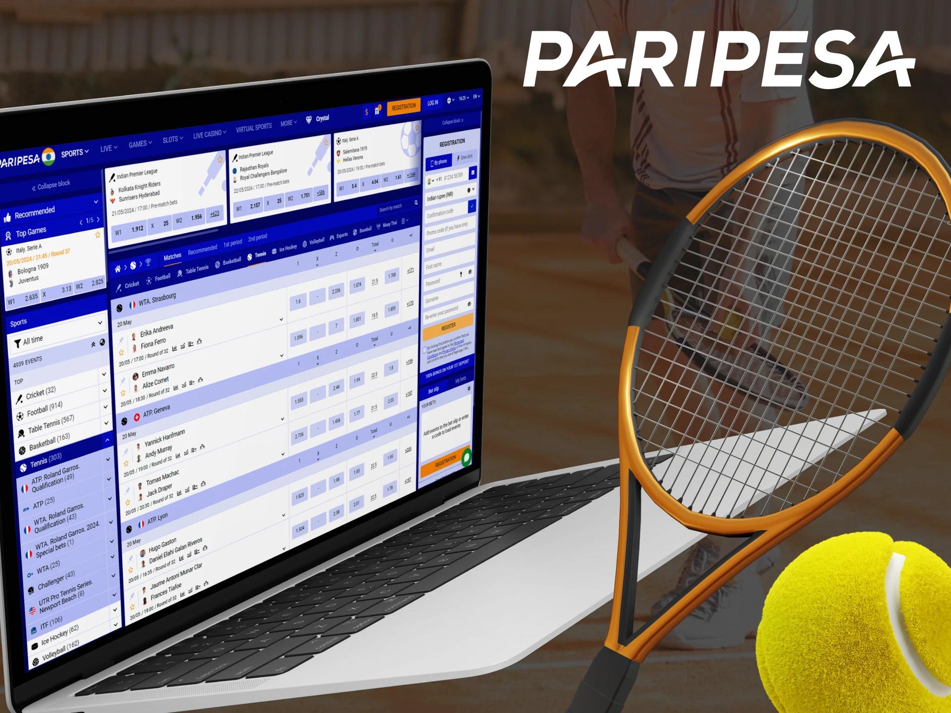 Paripesa has great tennis odds.