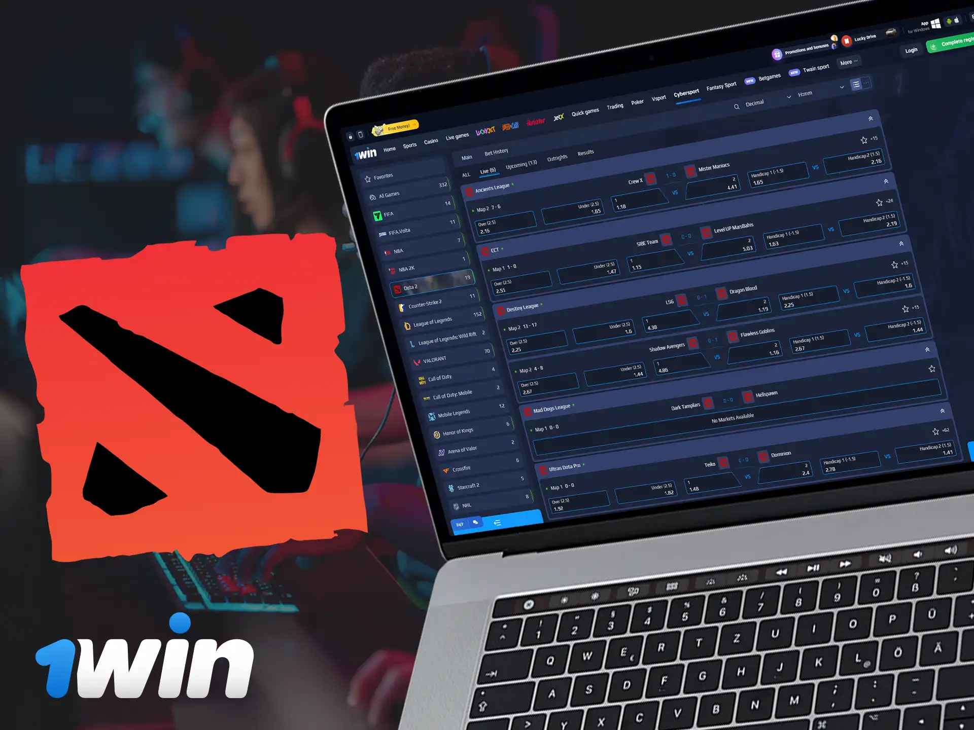 1Win gives fans the opportunity to follow and bet on popular Dota 2 tournaments.