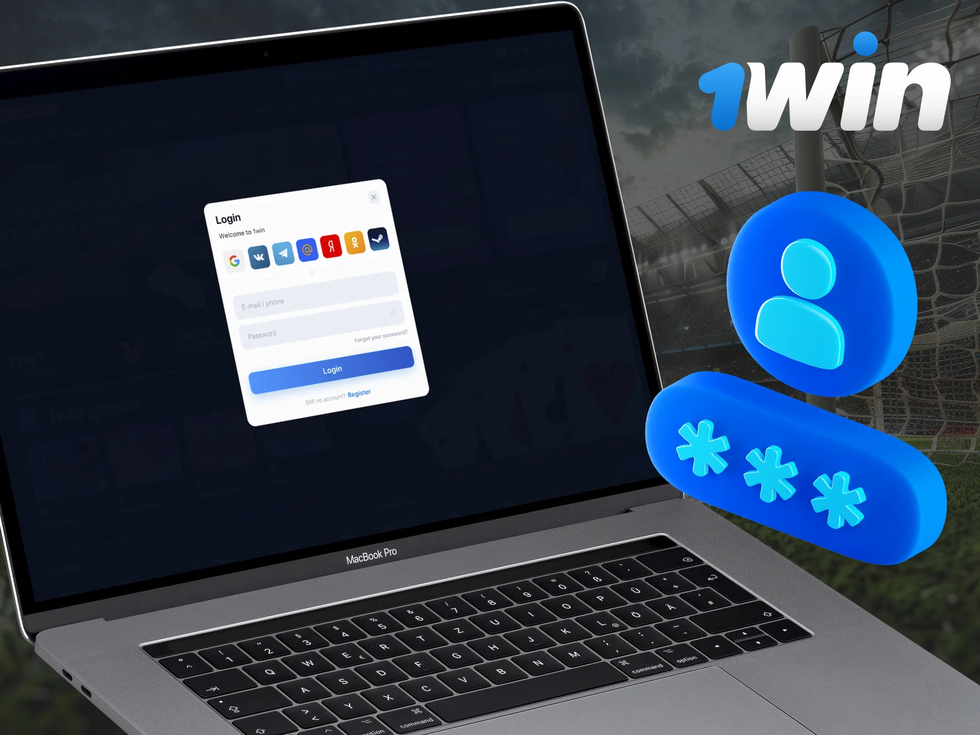 Enter your login details to access your 1Win account.