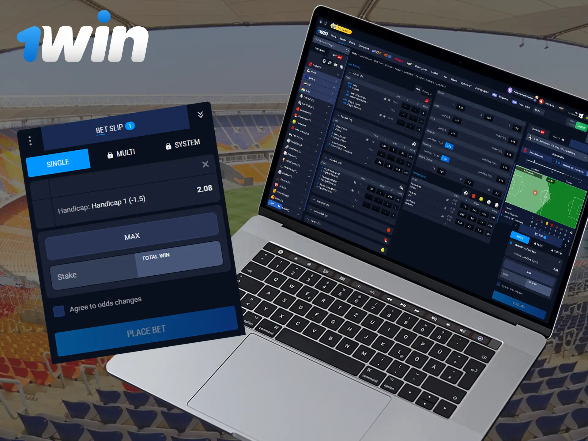 1Win offers sports betting with handicaps.