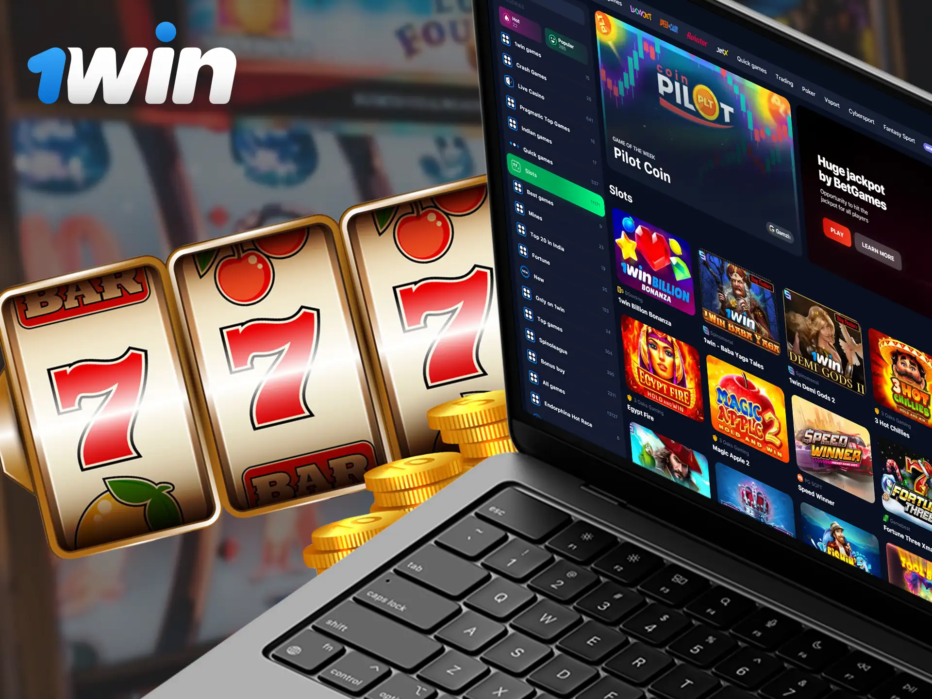 Players can enjoy a great selection of slot machines at 1Win Casino.