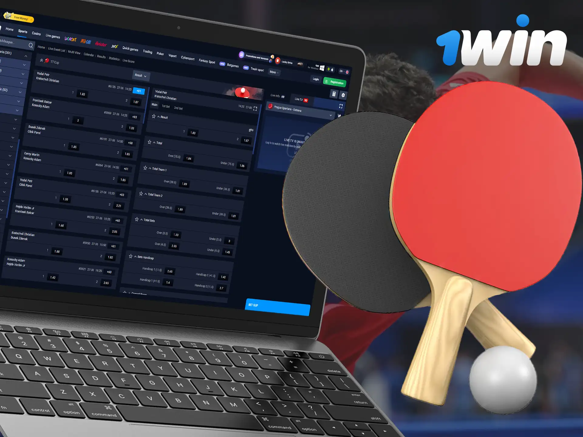 Table tennis is one of the fastest growing sports and you can bet on it at 1Win.