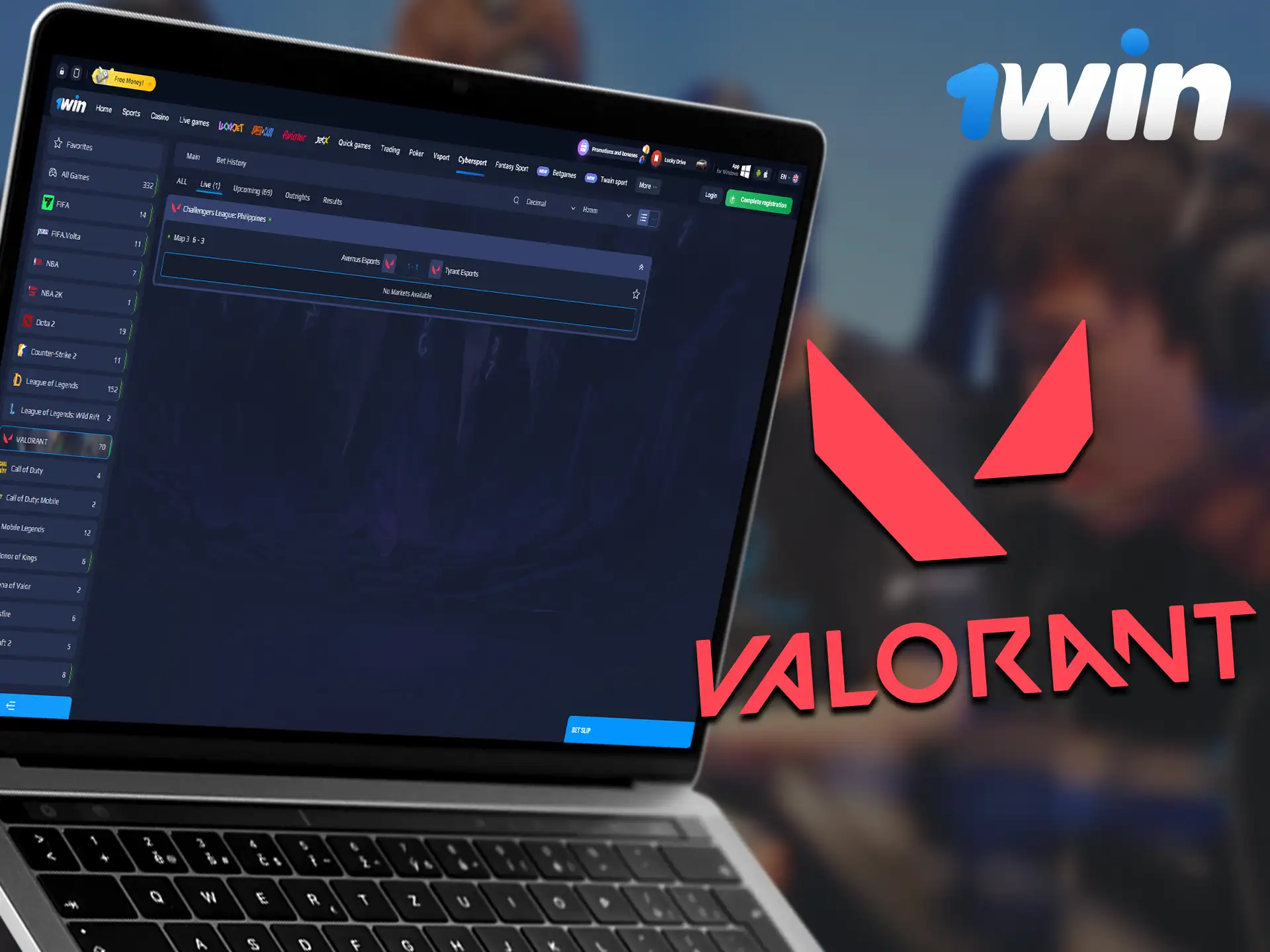 1Win offers Valorant fans the opportunity to follow and bet on the major tournaments.