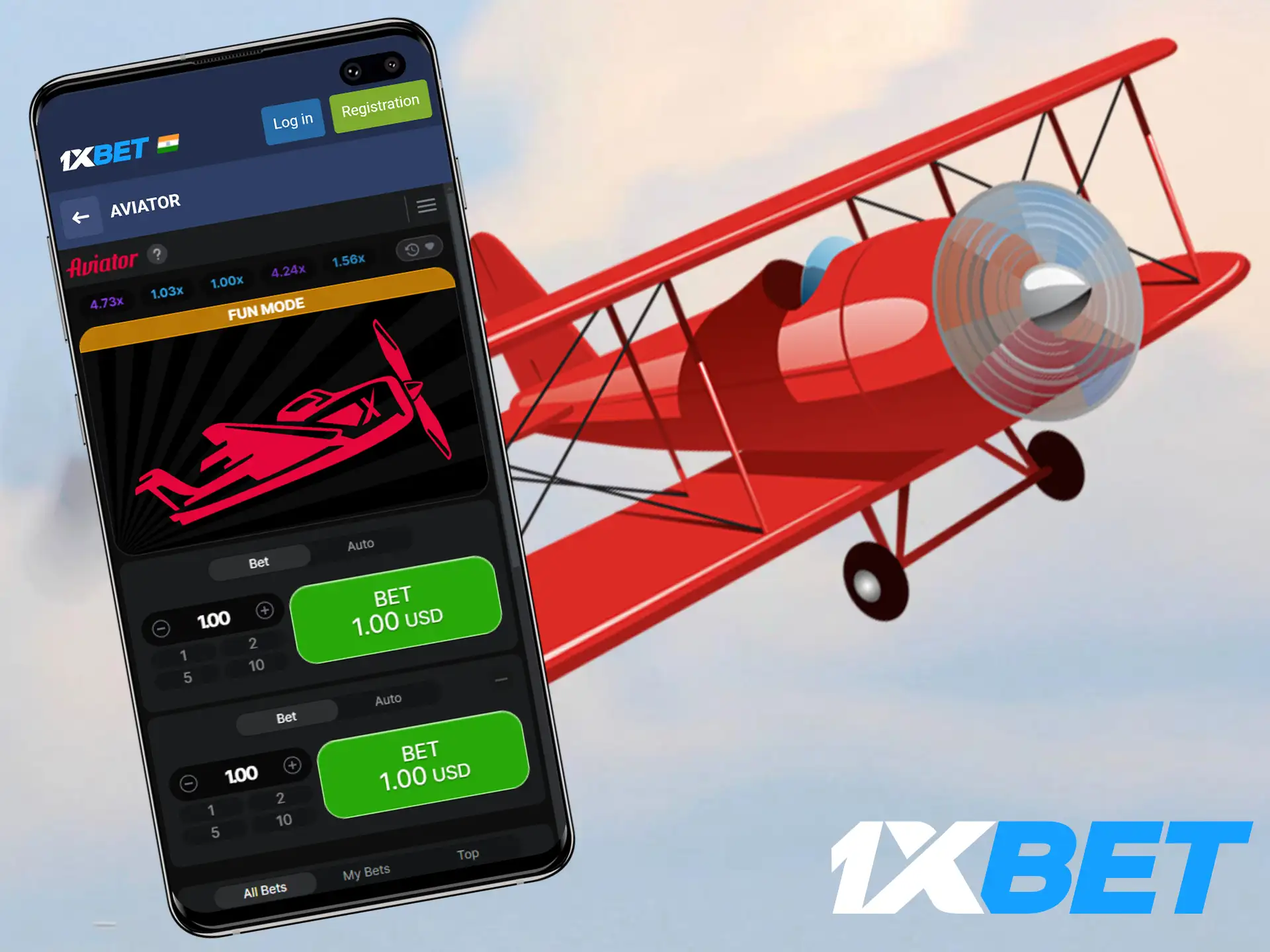 Test your luck and strategy in Aviator game at 1xBet.