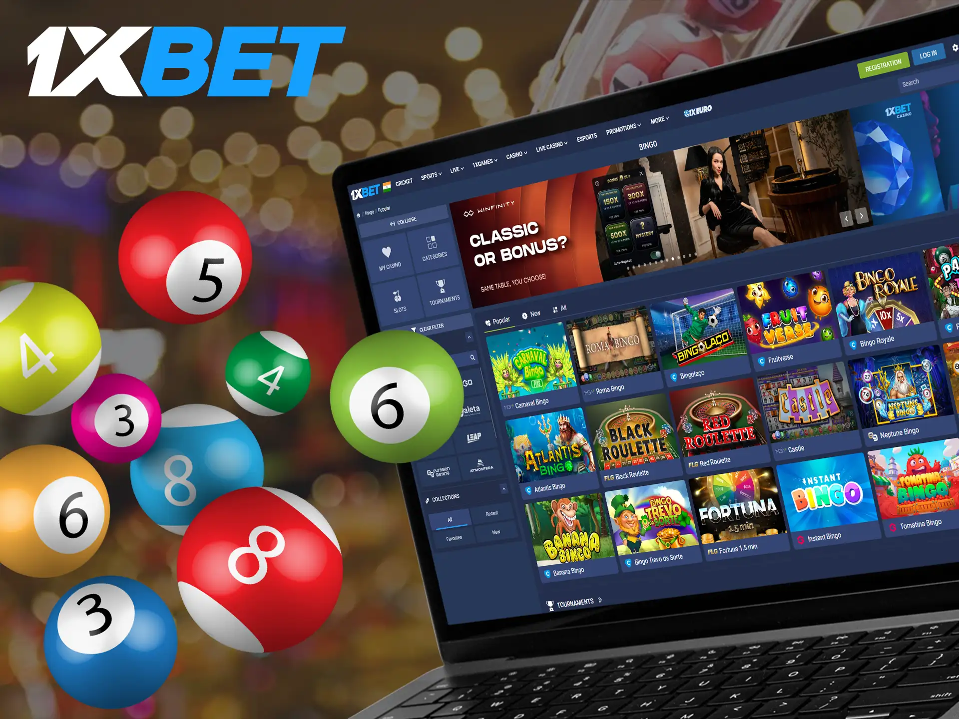 Bingo is a popular online game available to play at 1xBet.