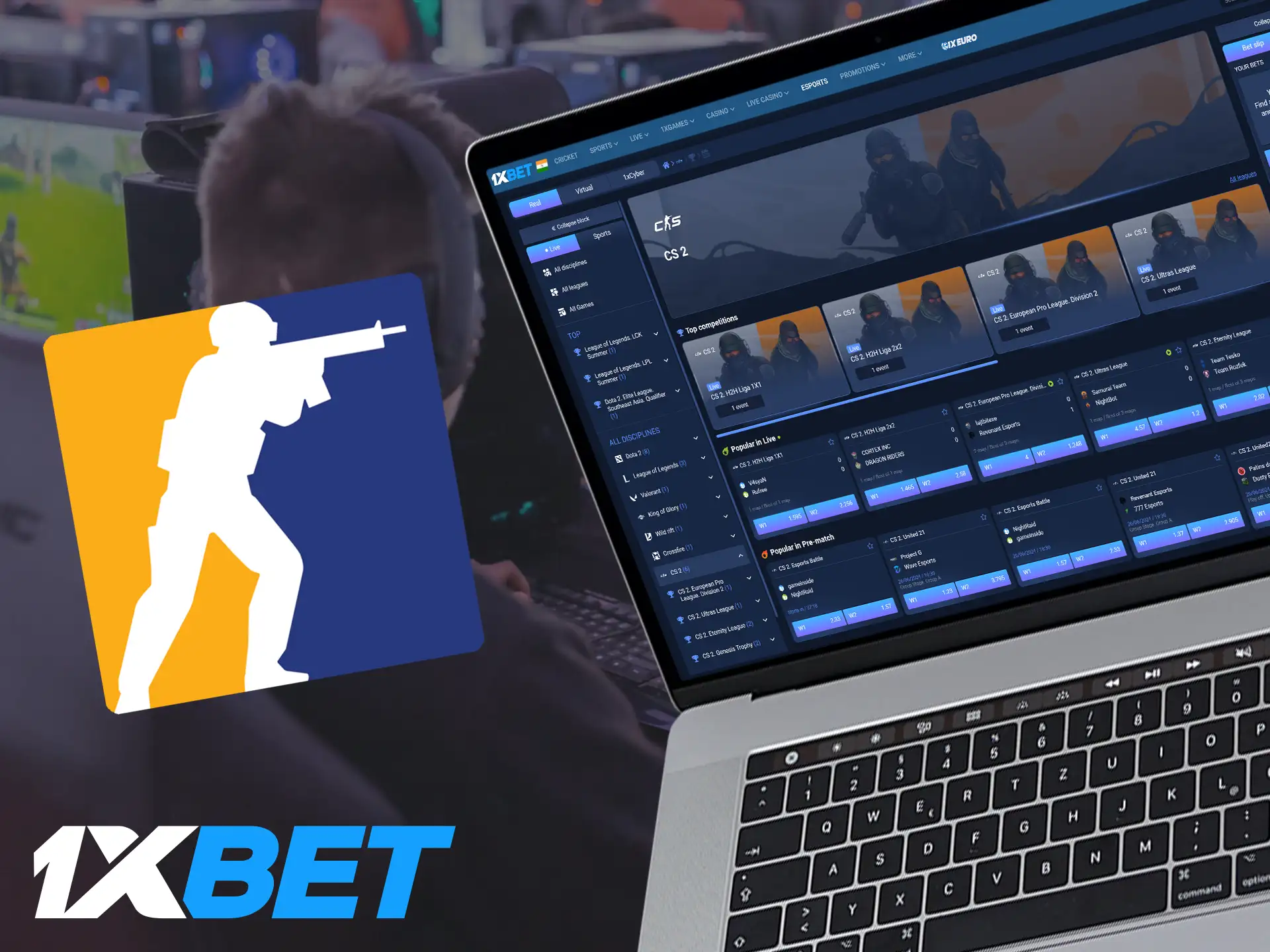 Counter-Strike 2 is one of the most popular choices for e-sports betting at 1xBet.
