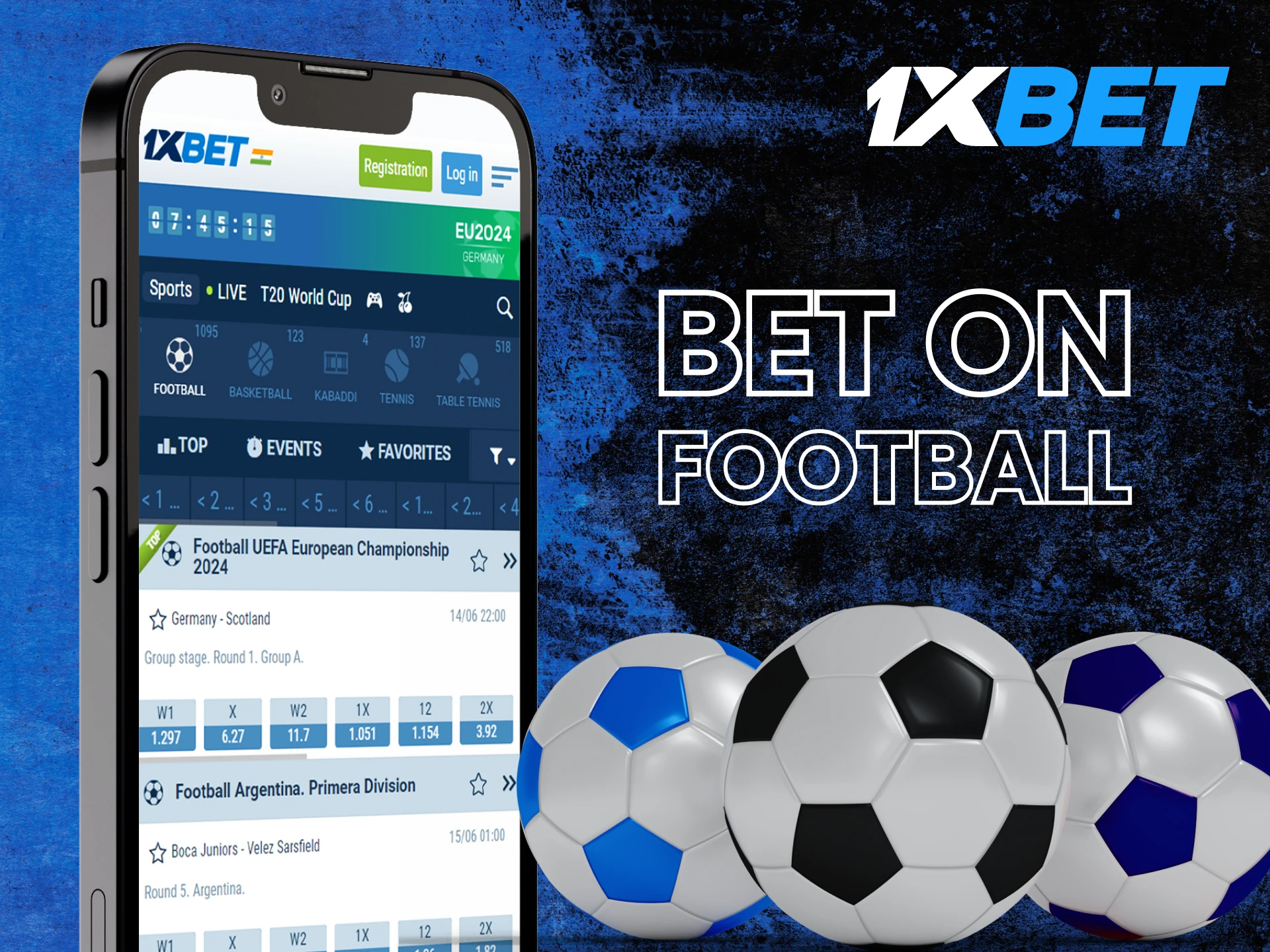 1xBet has a mobile football betting app for Android and iOS devices.