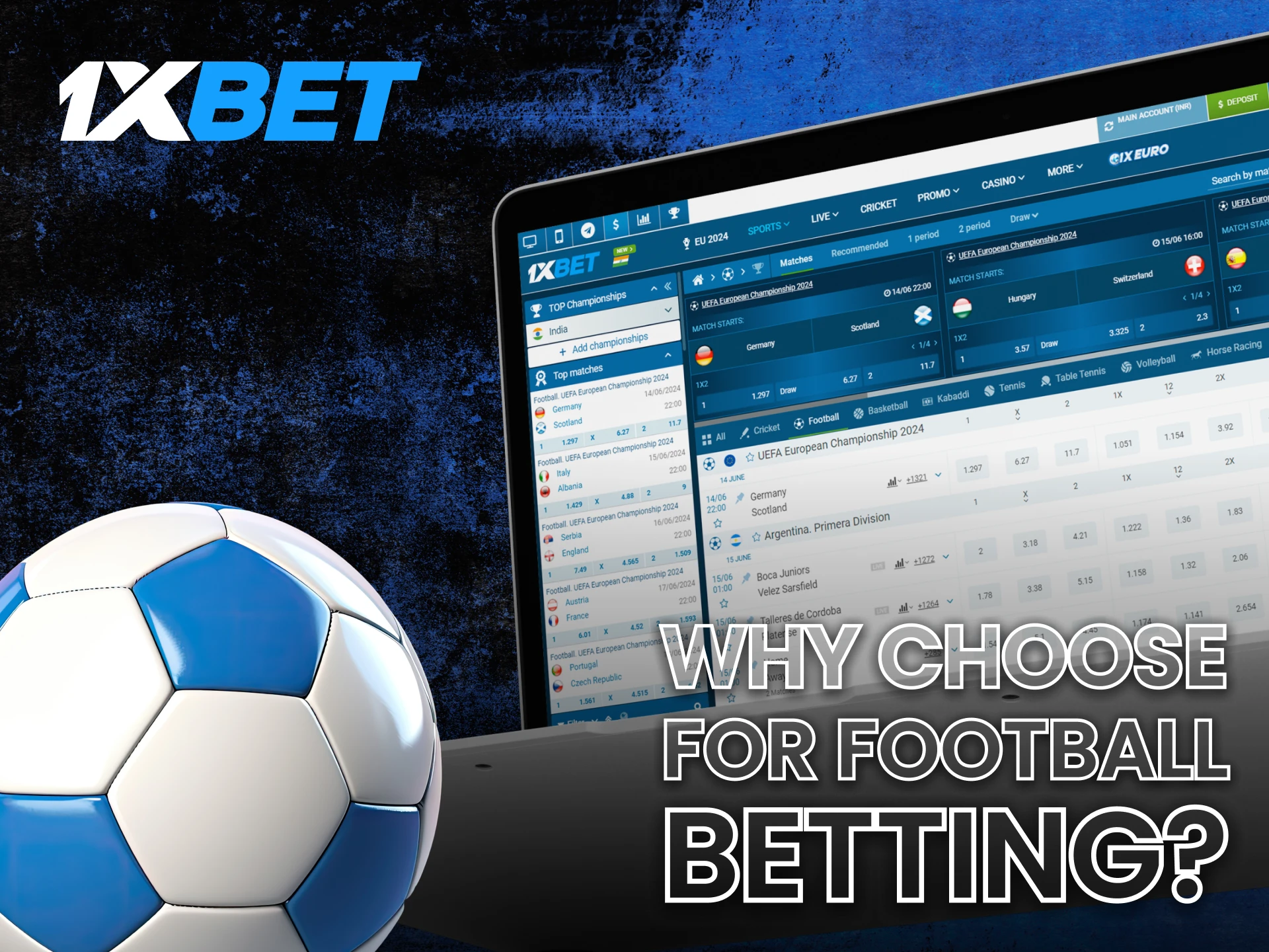 At 1xBet you can bet on live football events with high odds.