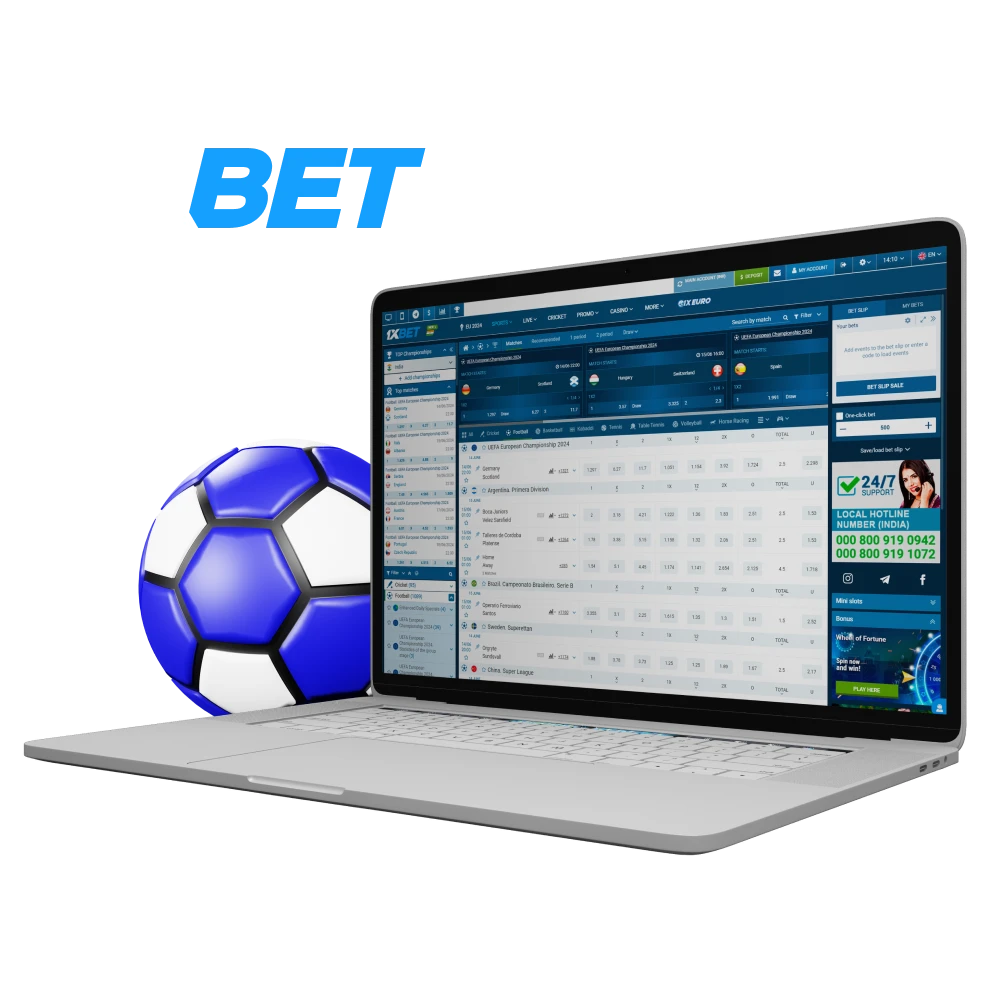 1xBet is the most popular bookmaker for football betting worldwide.