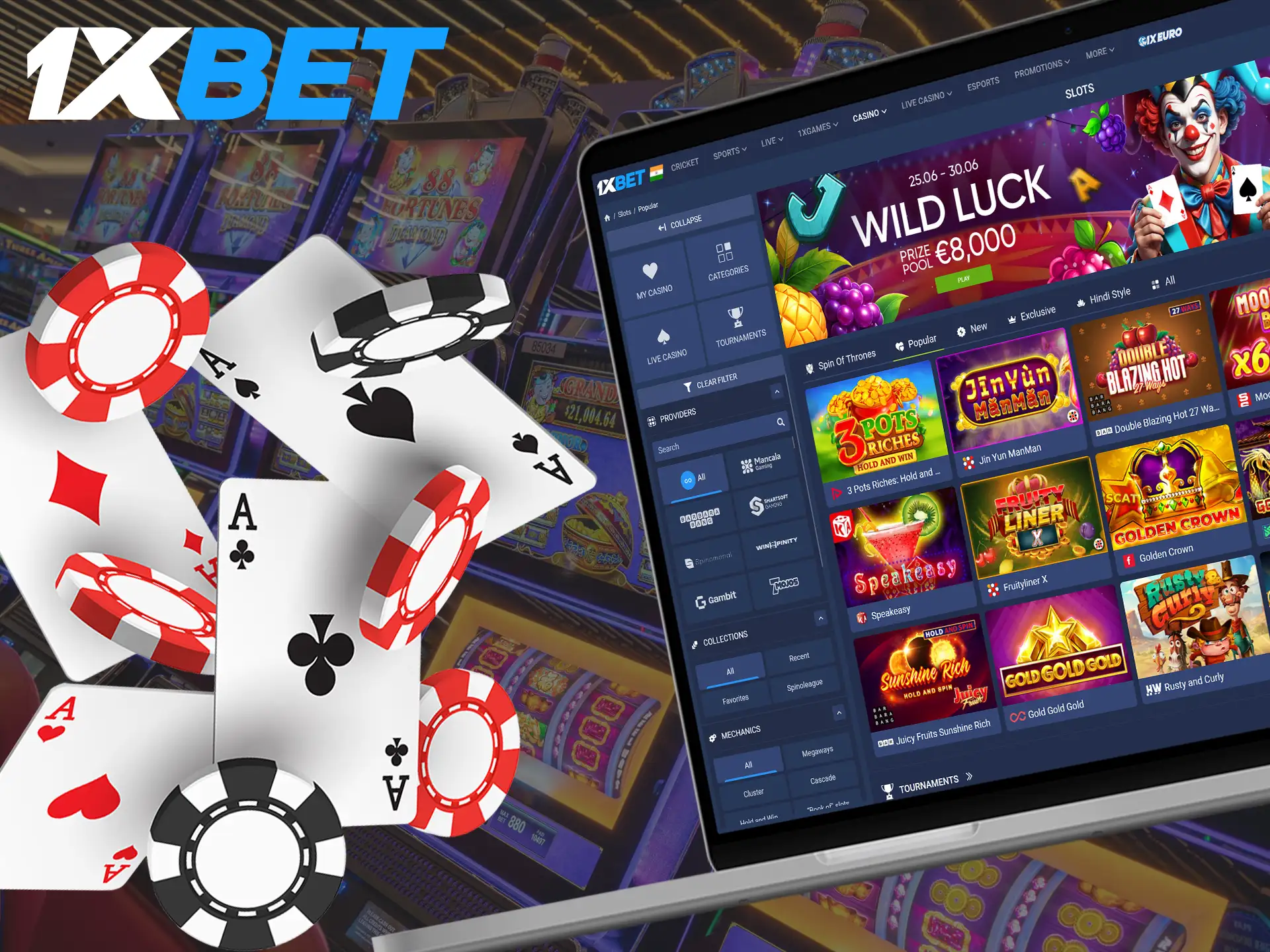 Choose from a wide range of slot games to find your perfect match for betting at 1xBet.