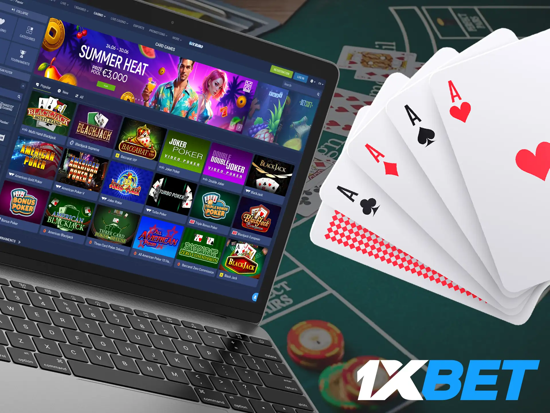 Dive into the world of table games and experience the thrill of the challenge at 1xBet.