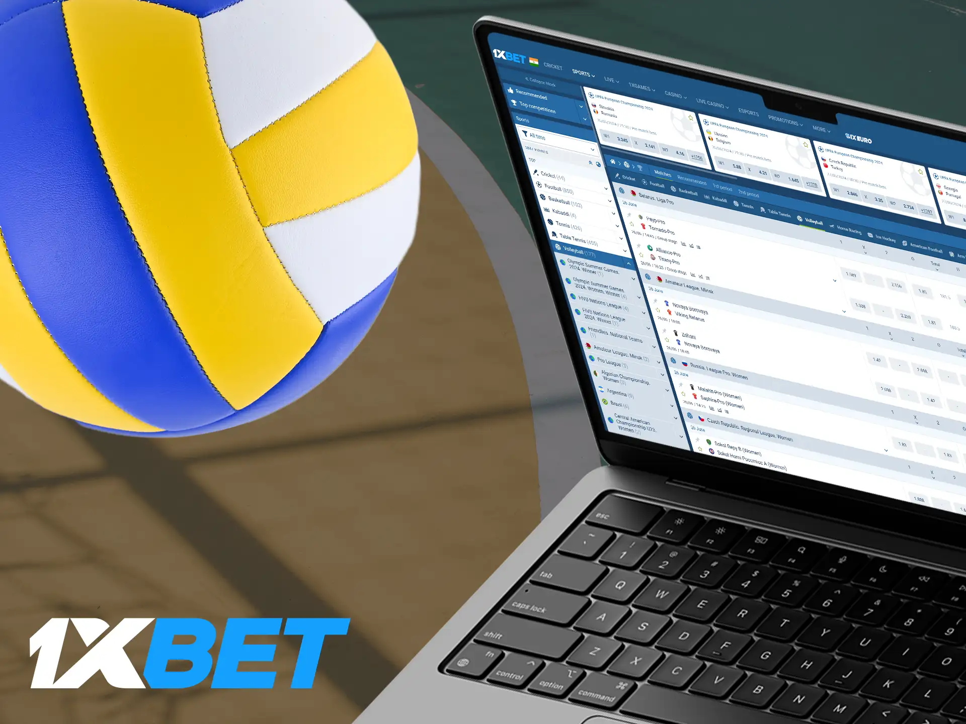 1xBet offers a vast selection of volleyball matches to wager on.
