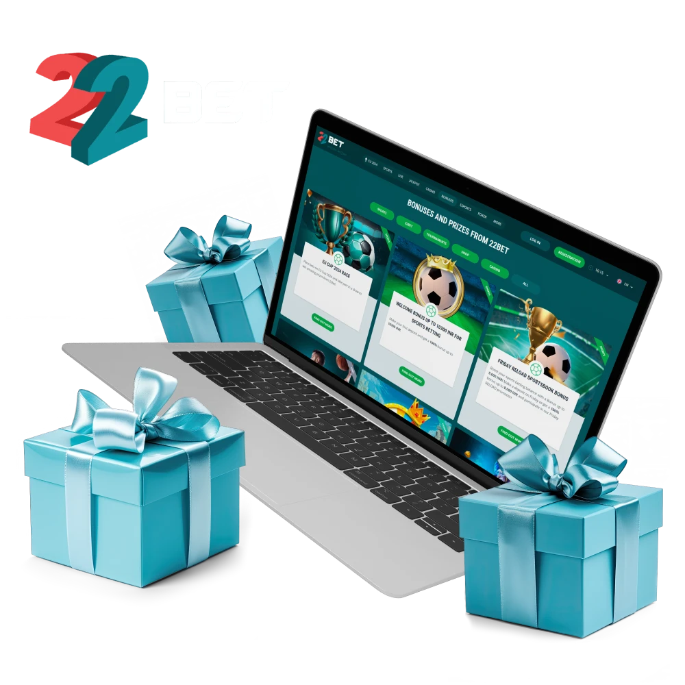 Get 22Bet bonuses for profitable gambling and betting.