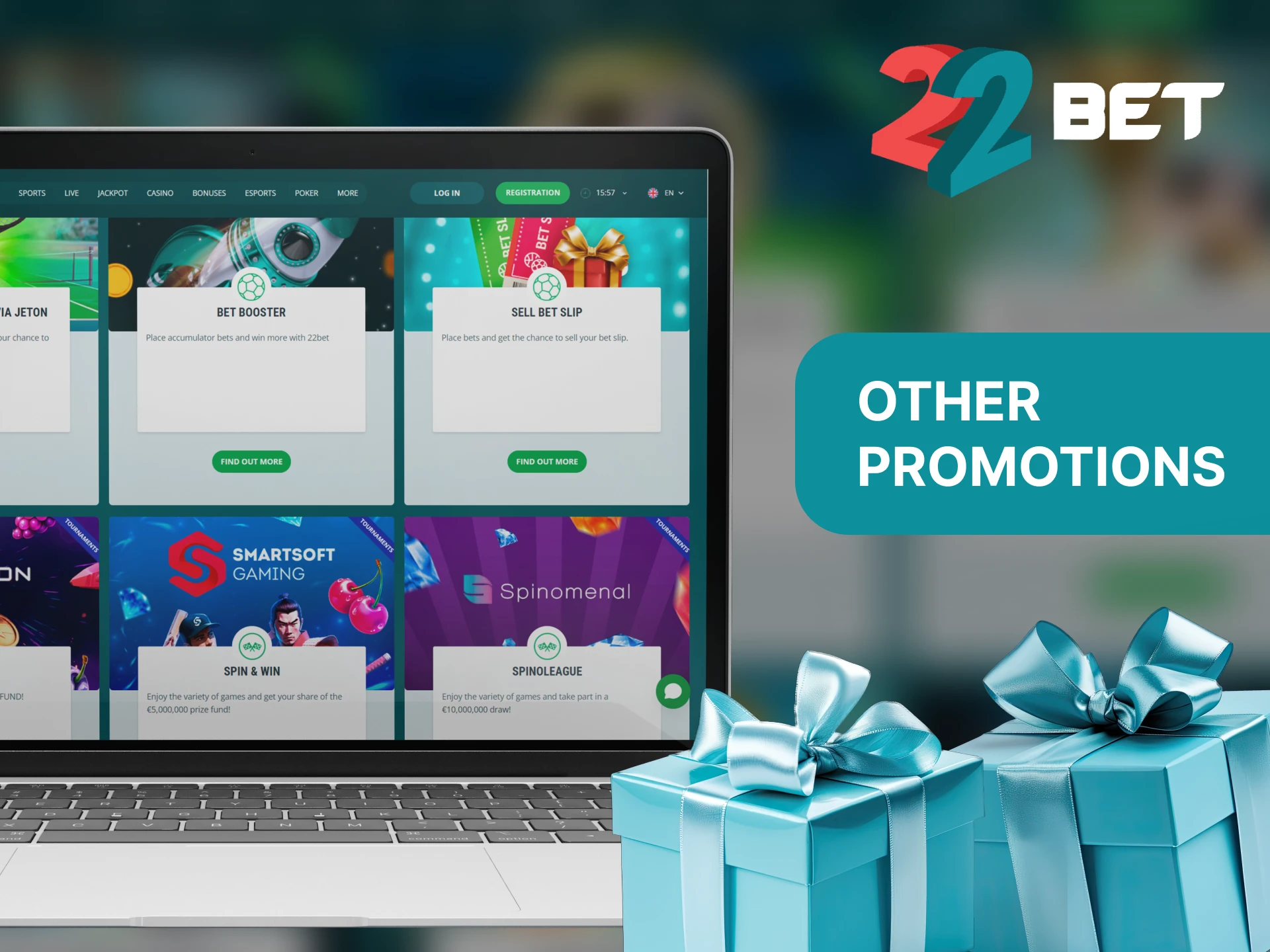 22Bet offers many different bonuses to suit every taste.