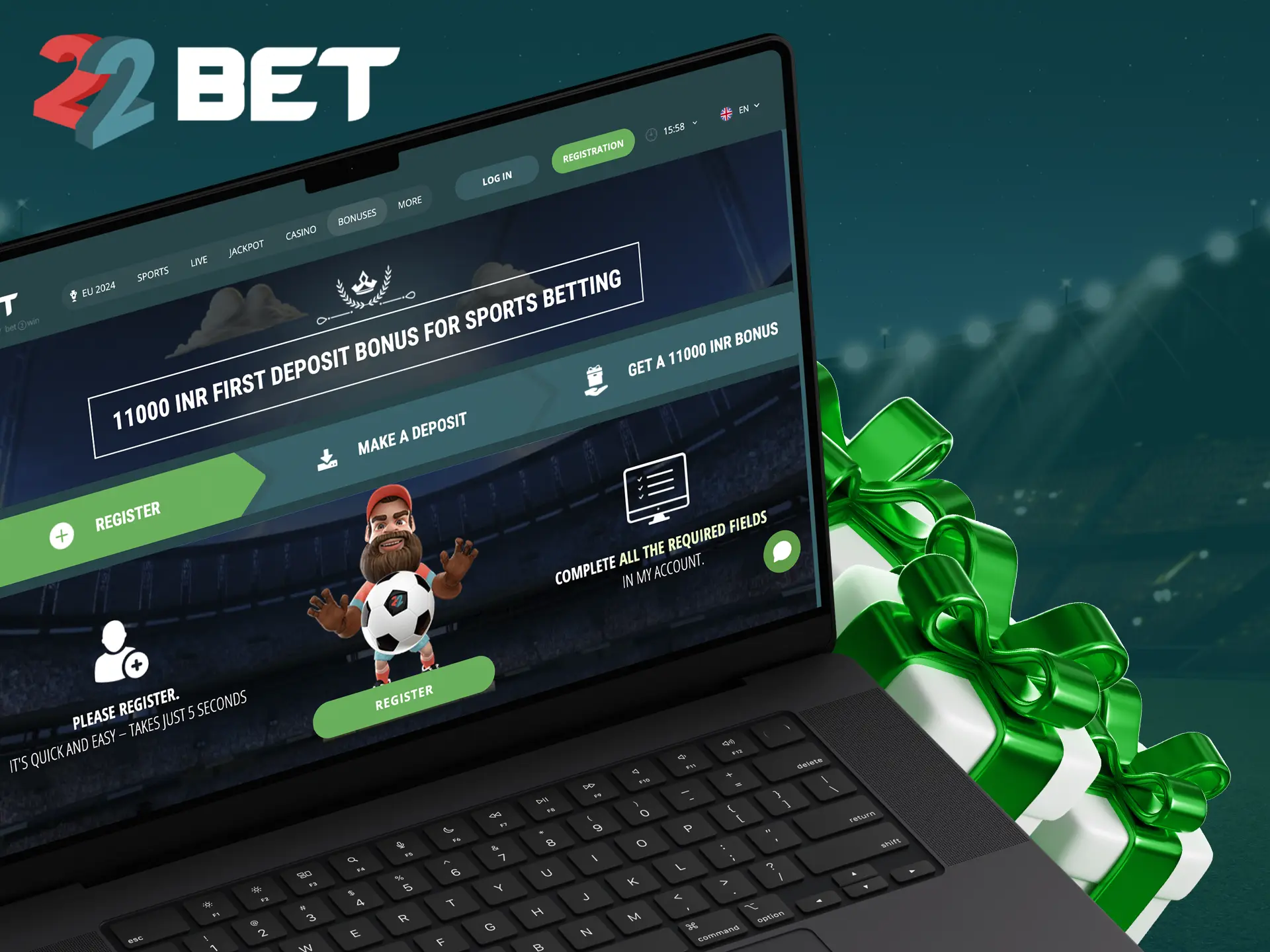 Take advantage of 22Bet's sports bonus programme to make your bets even bigger and more frequent.