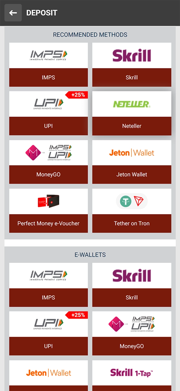 Check out the payment methods available at 888Starz and top up your balance.