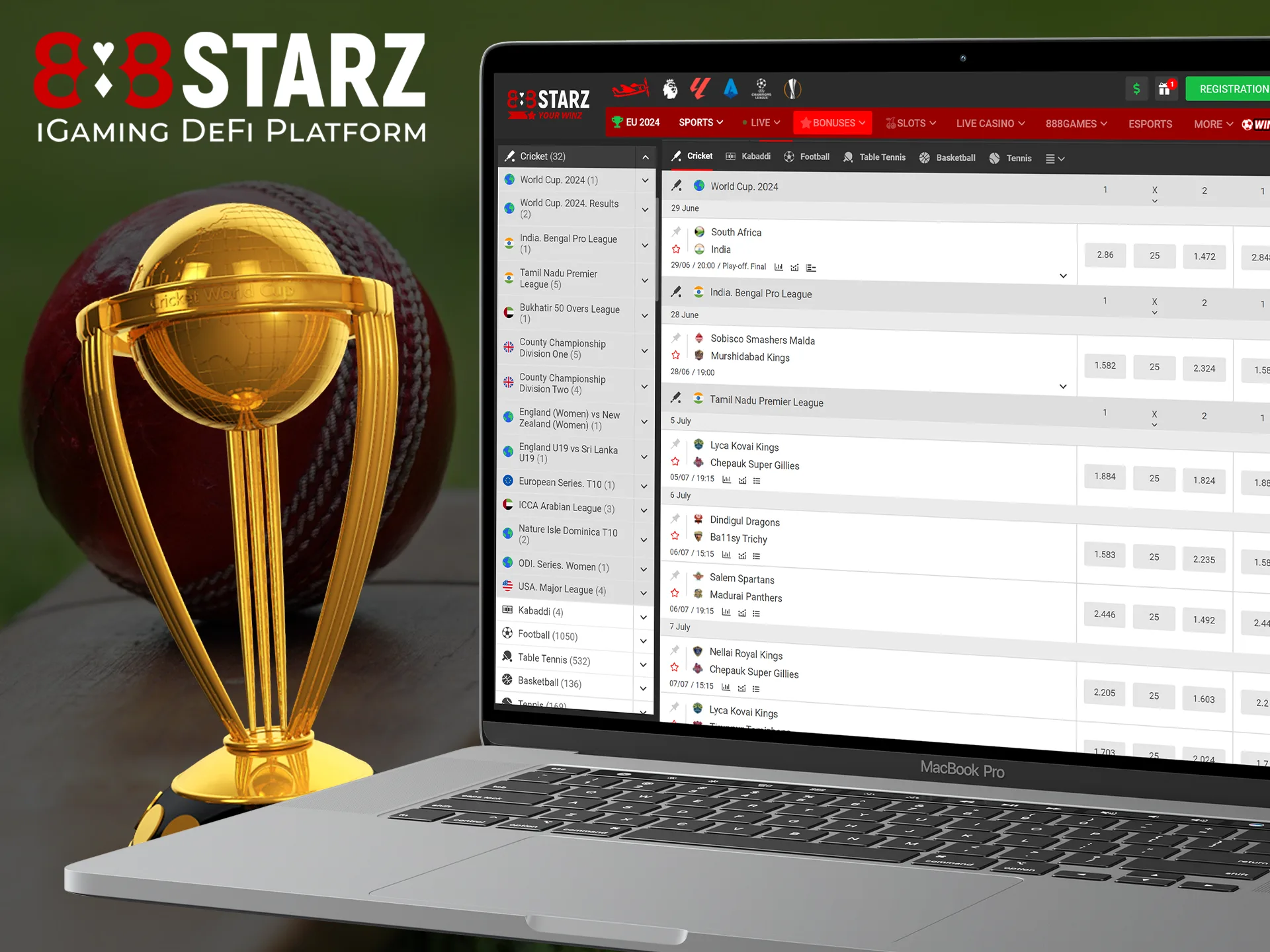 Find out which popular tournaments you can bet on at 888Starz.