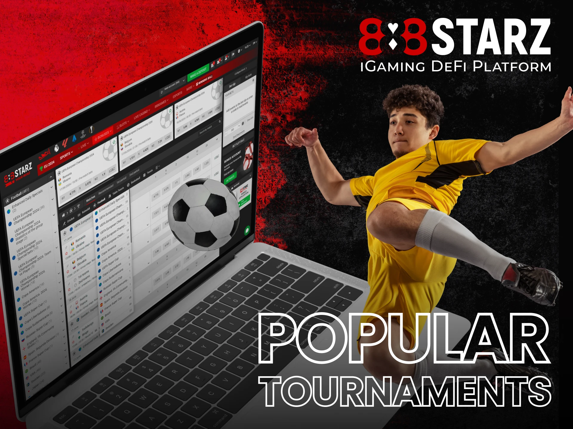At 888Starz you can bet on these popular football tournaments.