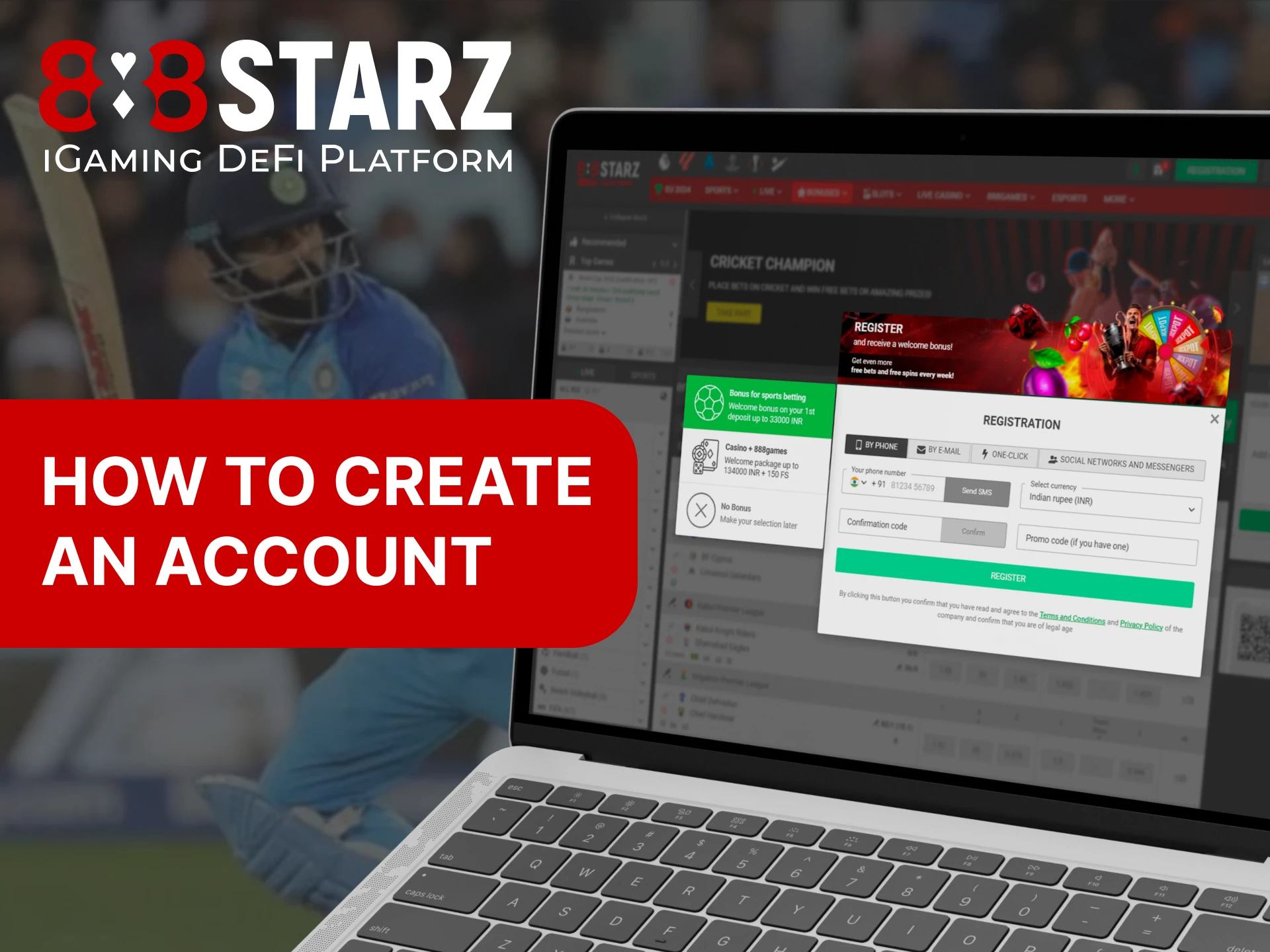 Create an 88Starz account using your favorite method.