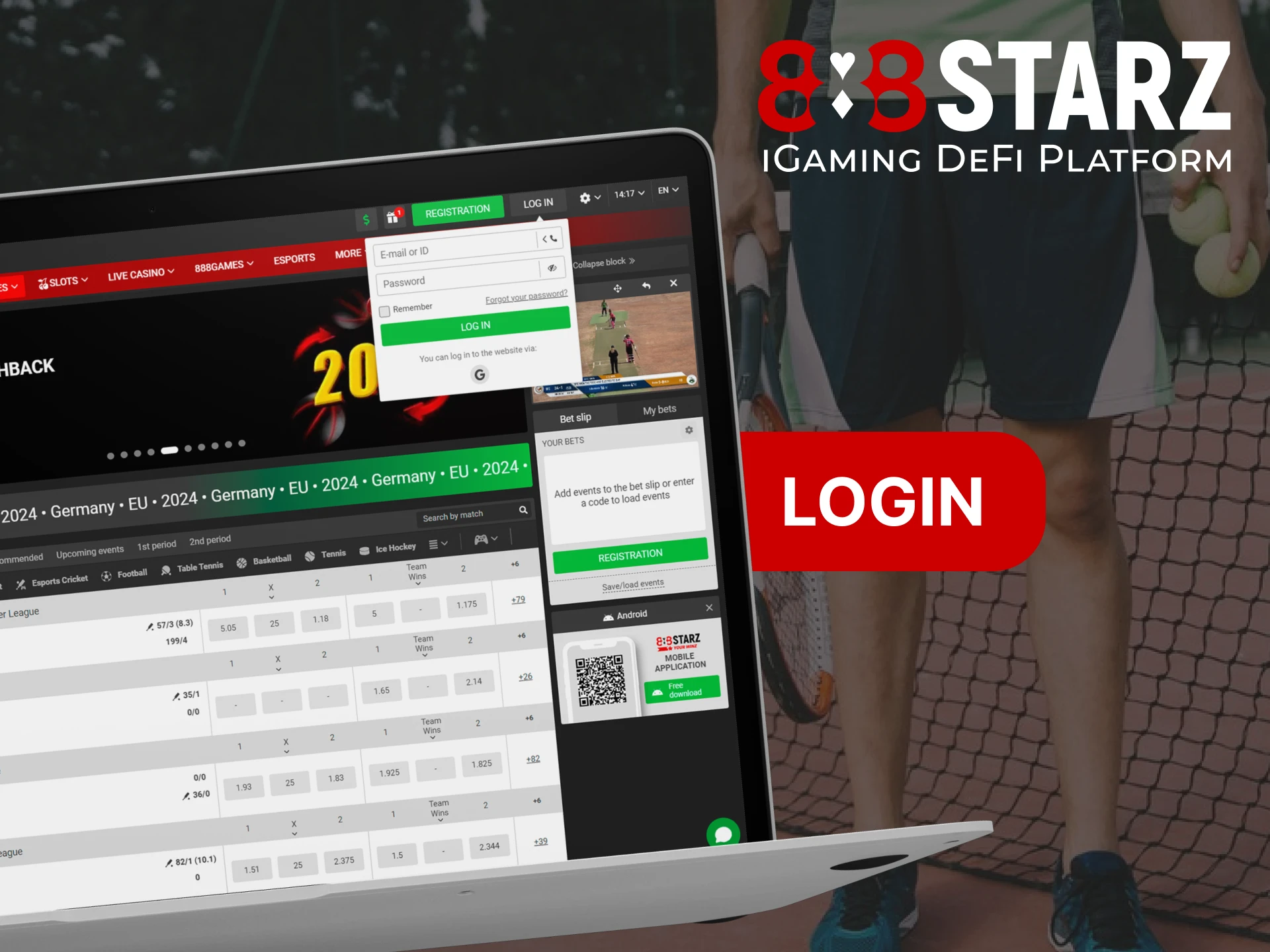 Creating a second account on 888Starz is not allowed, please log into your existing account.