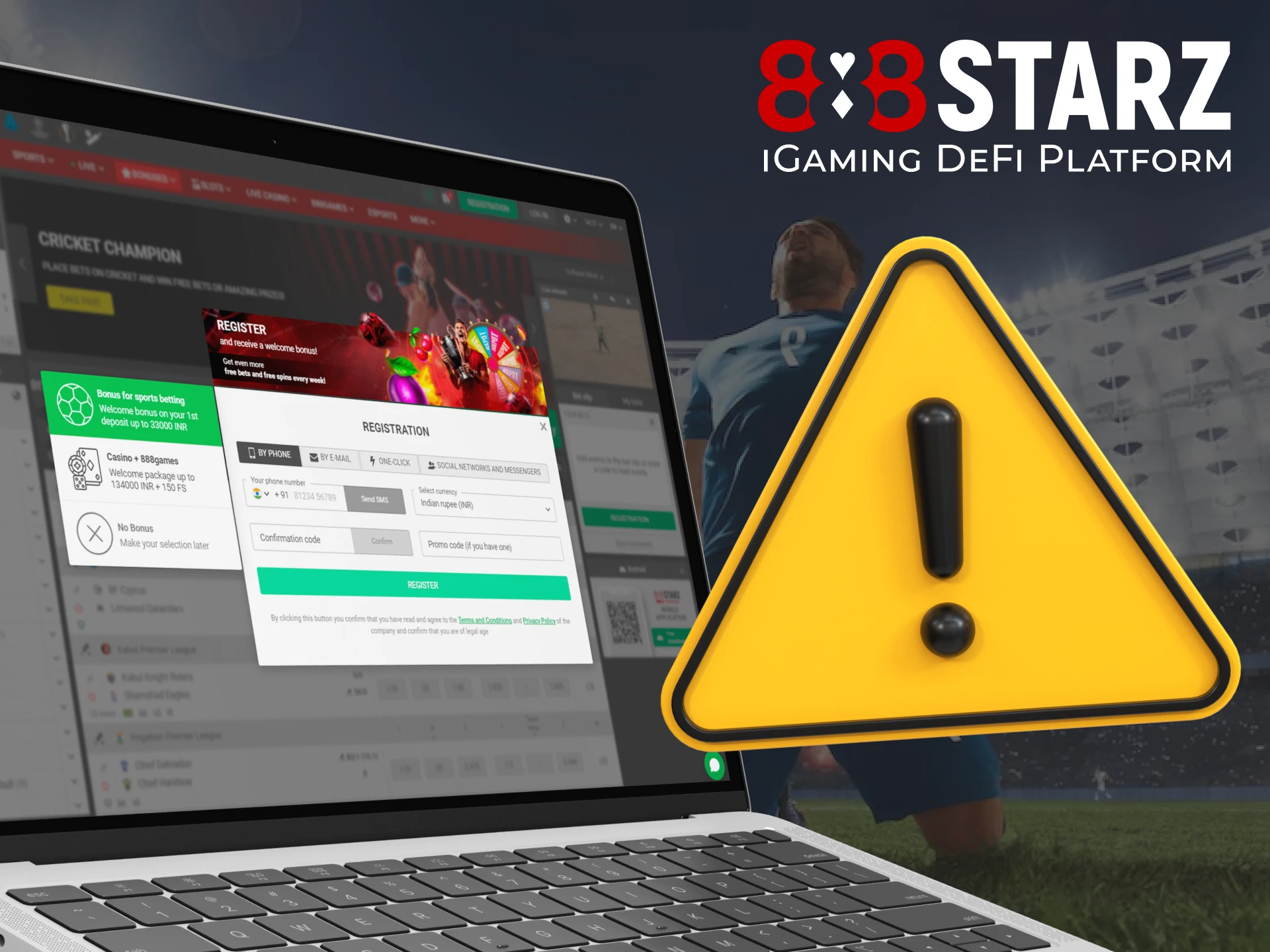 Read about common problems that may arise when creating an account with 888Starz.