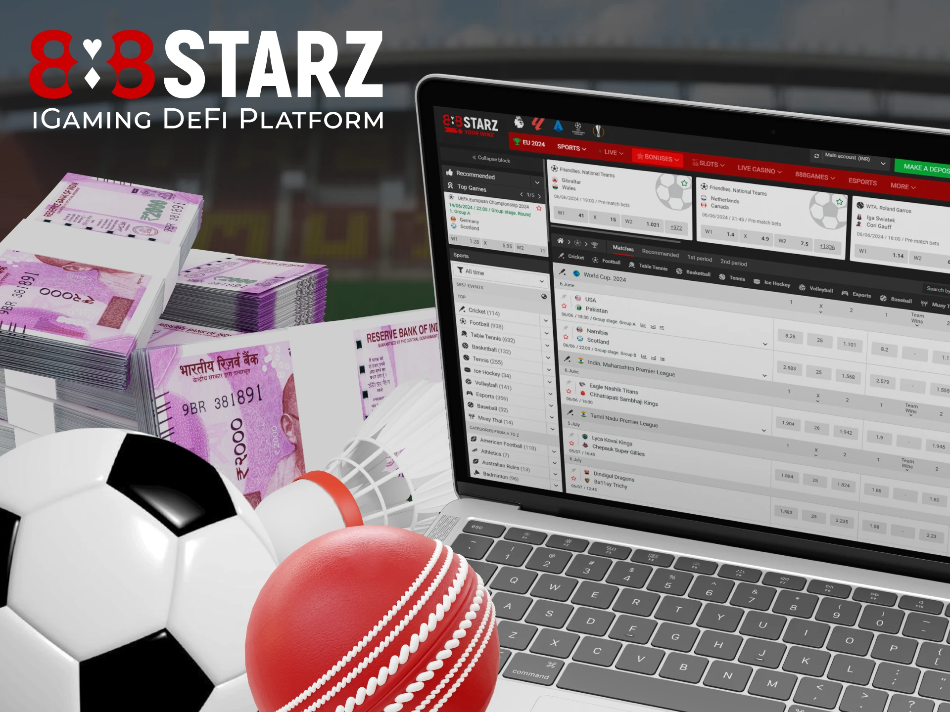 After registering with 888Starz, go to the sports section and try placing a bet.