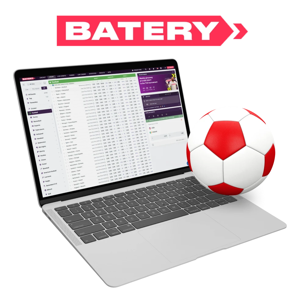 Bet on football with Batery and win big.