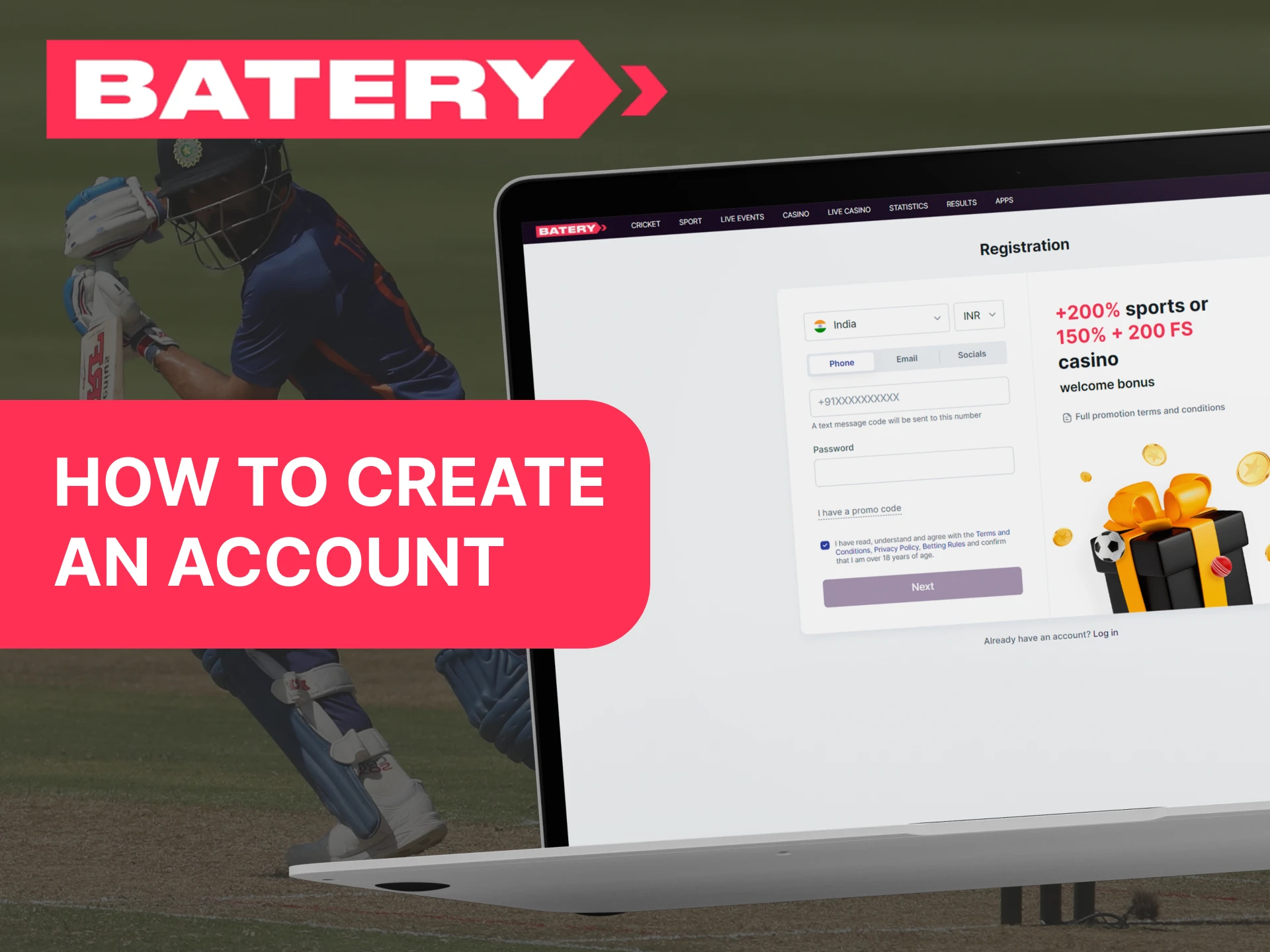 Creating an account with Batery is easy.