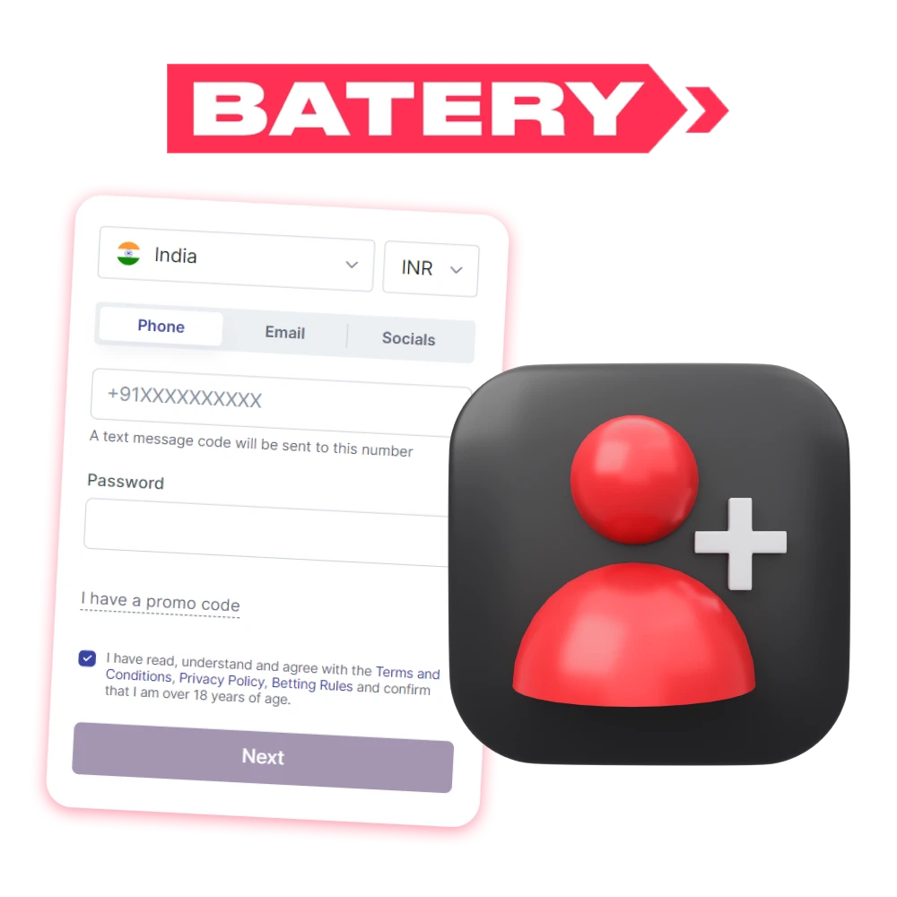 Register with Batery and get nice bonuses and big winnings.