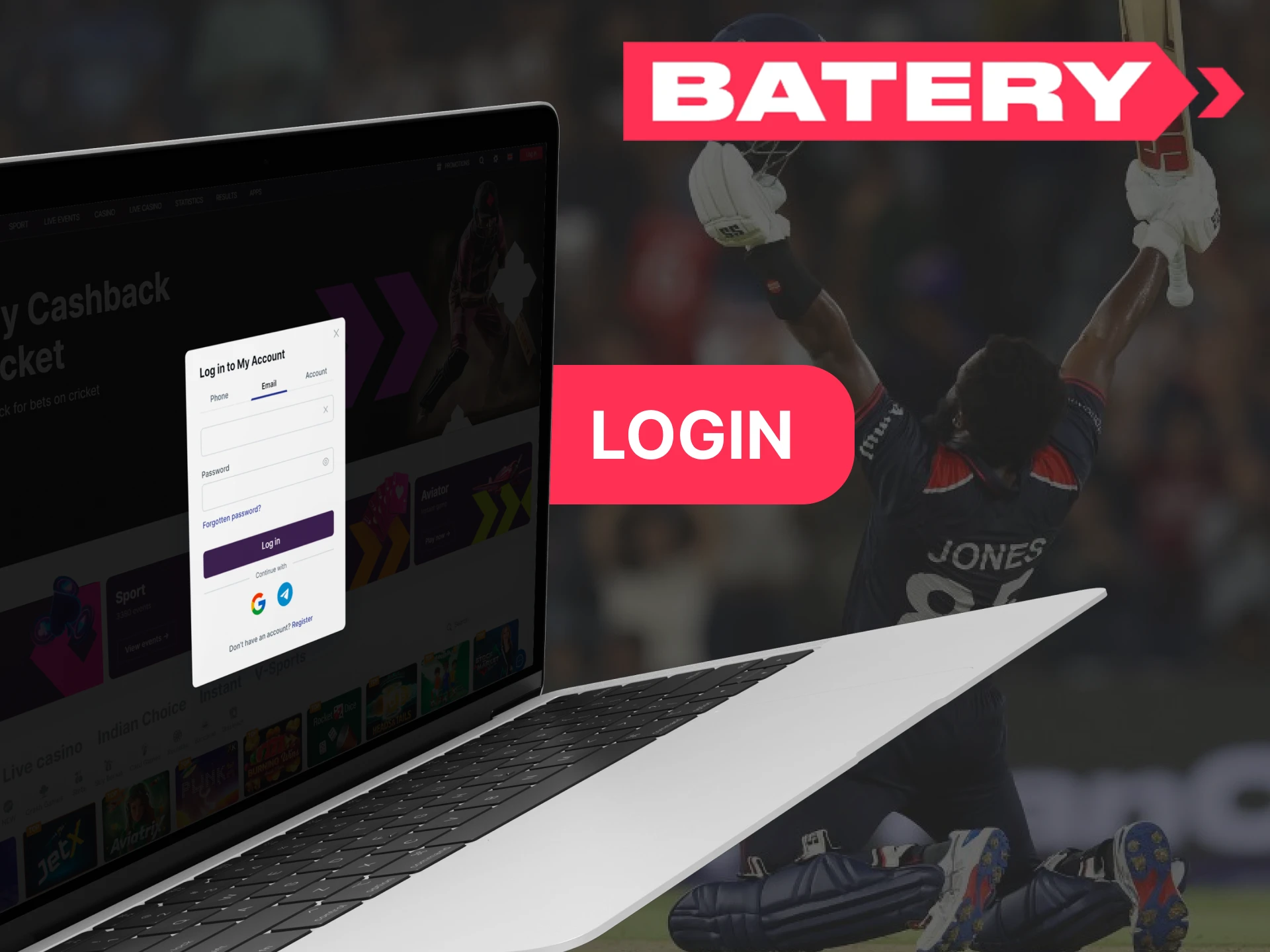 Login to your Batery account quickly and easily.