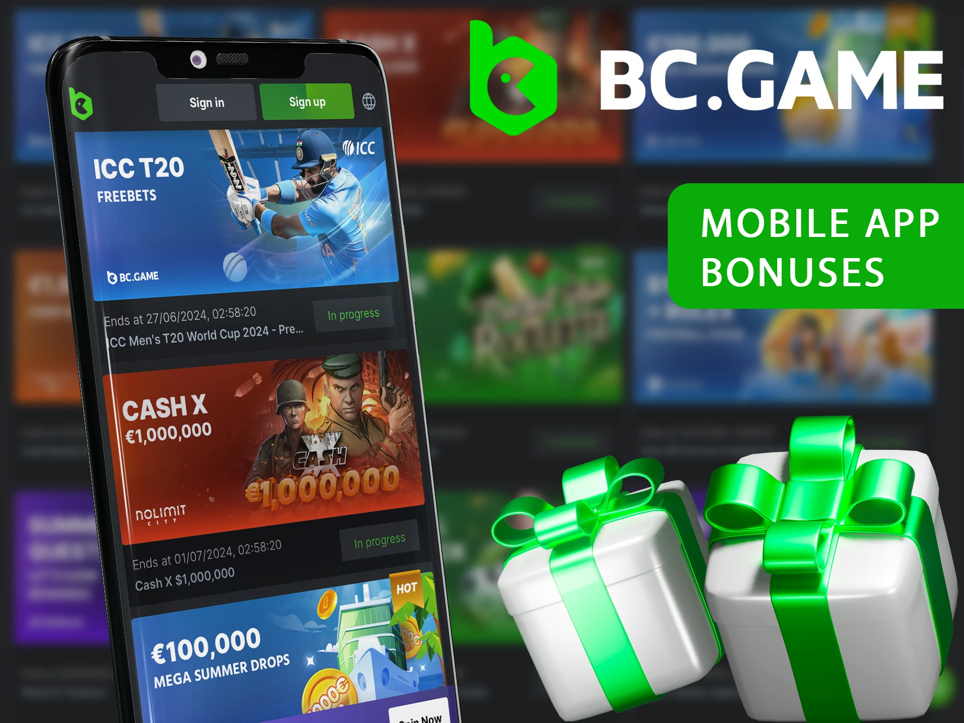 There are many bonuses waiting for you in the BC Game mobile app.