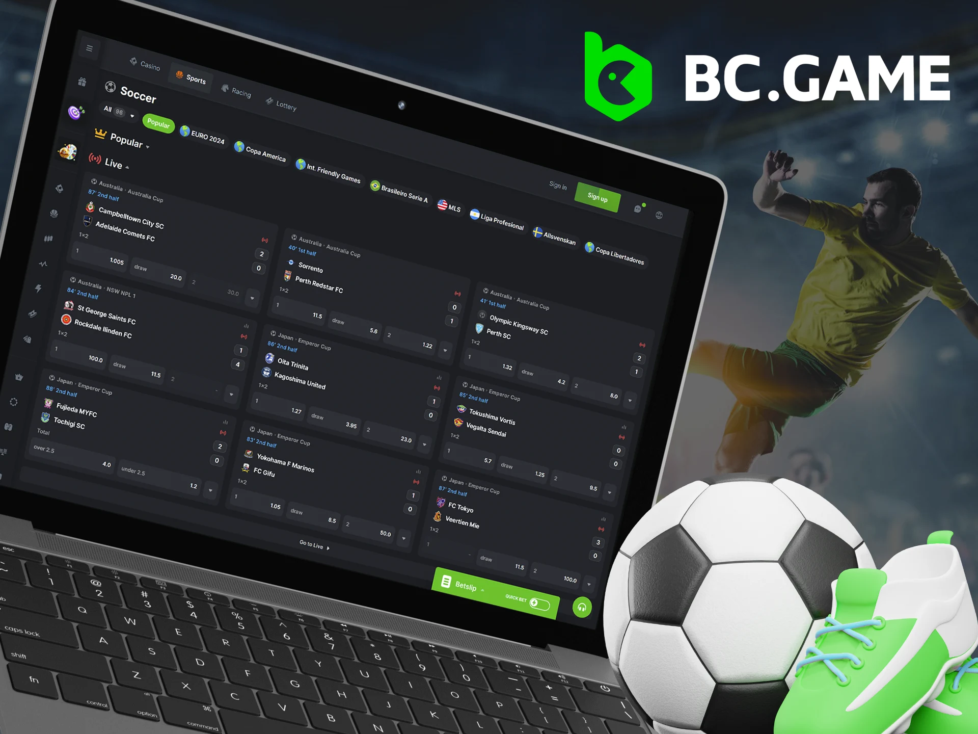 Choose BC Game for football betting and have a great time.