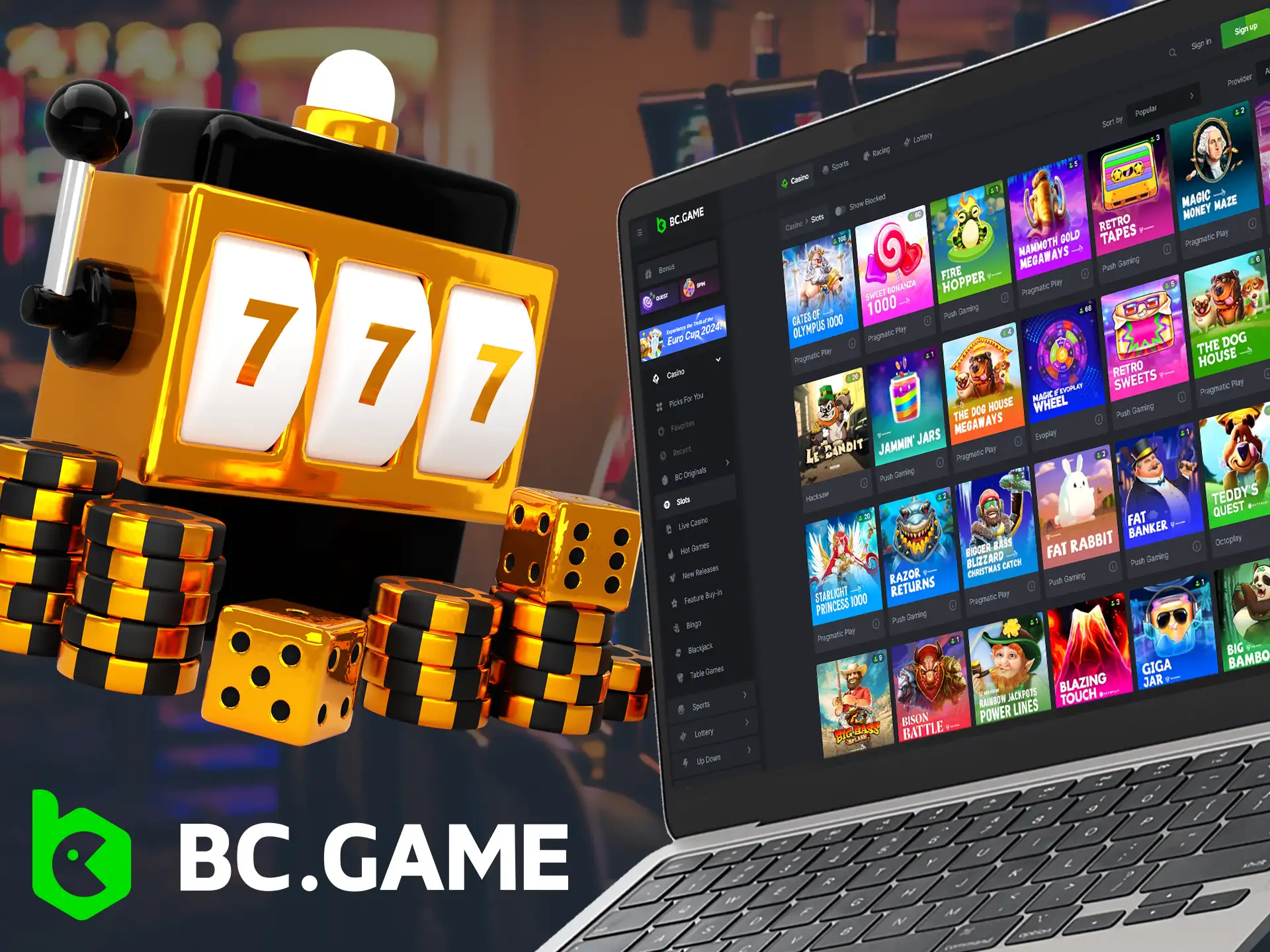Check out the variety of slot games available at BC.Game.