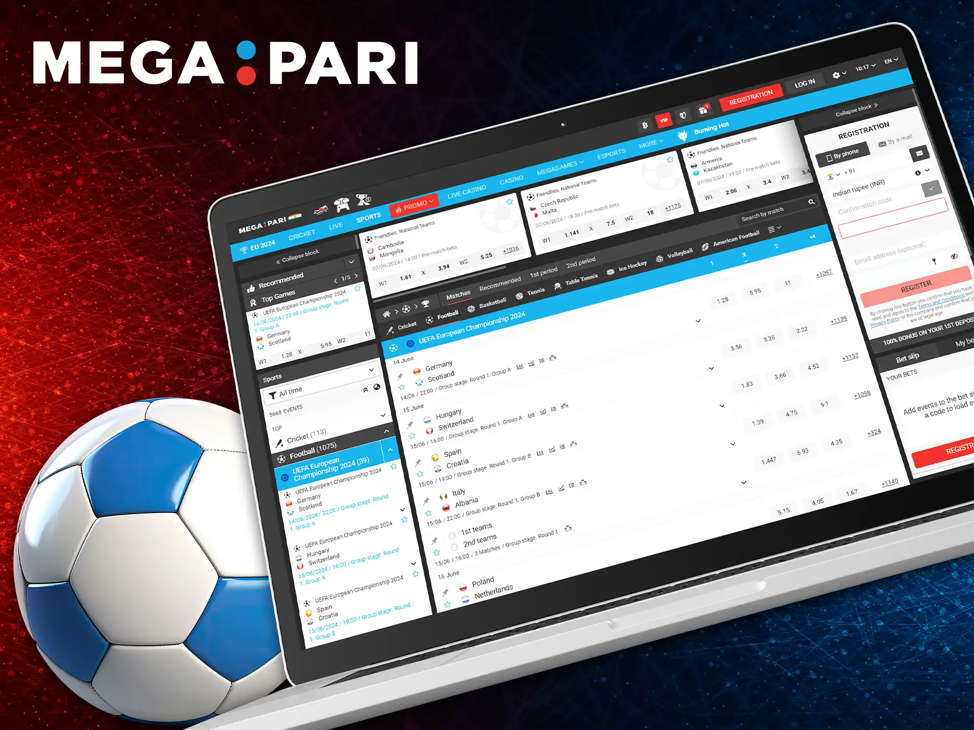 Place your football bets with Megapari.