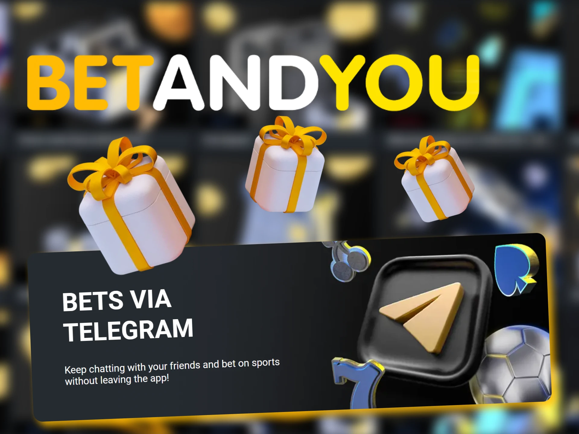 You can place bets on sports directly in the Betandyou Telegram bot.