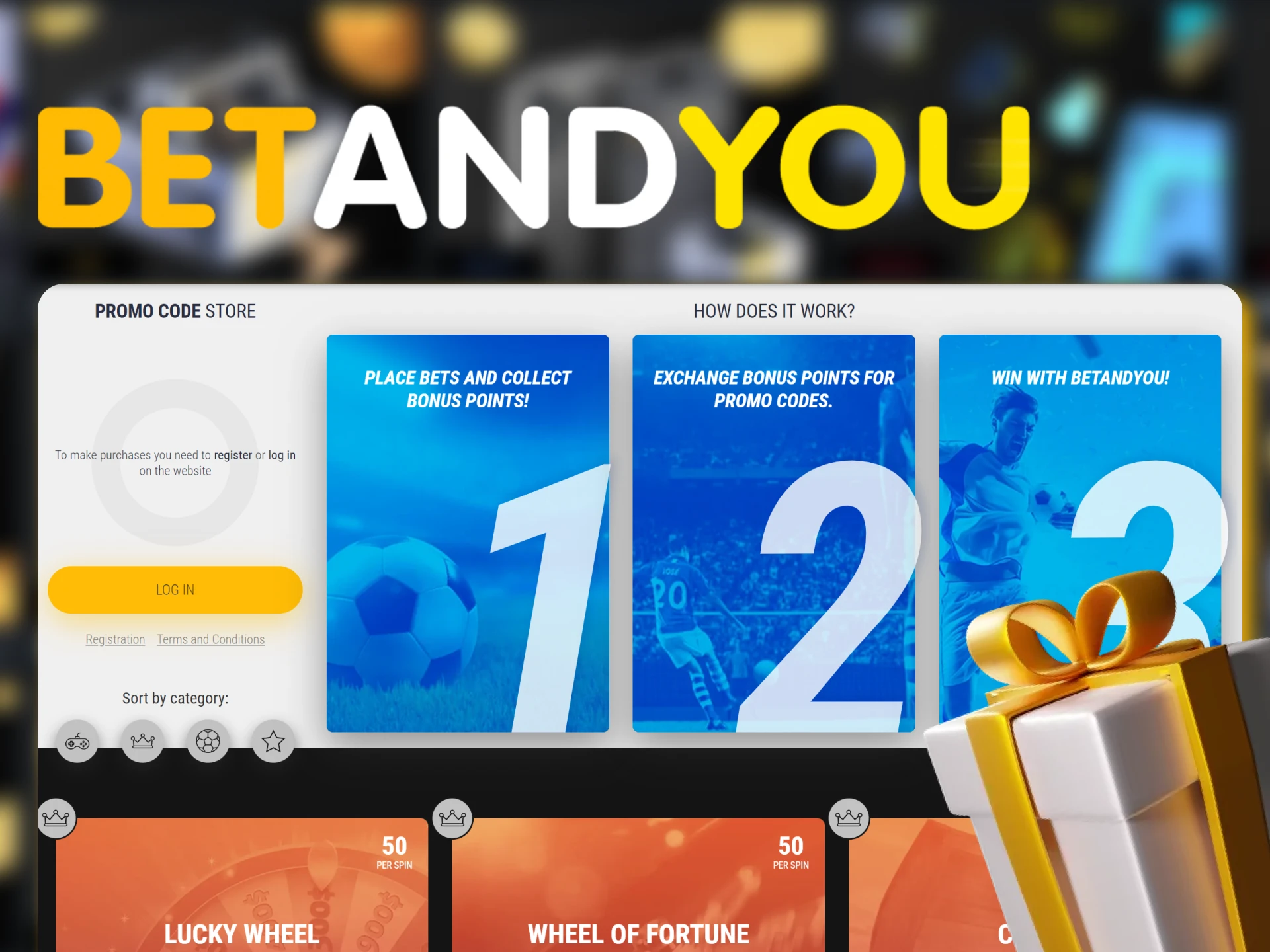 If you are an active Betandyou user, you can redeem your points for free sports bets in the promo code store.