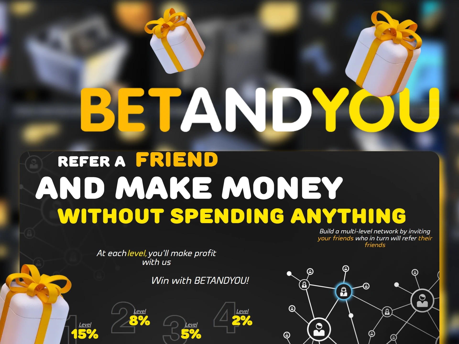 Invite your friends to Betandyou Casino and earn money.