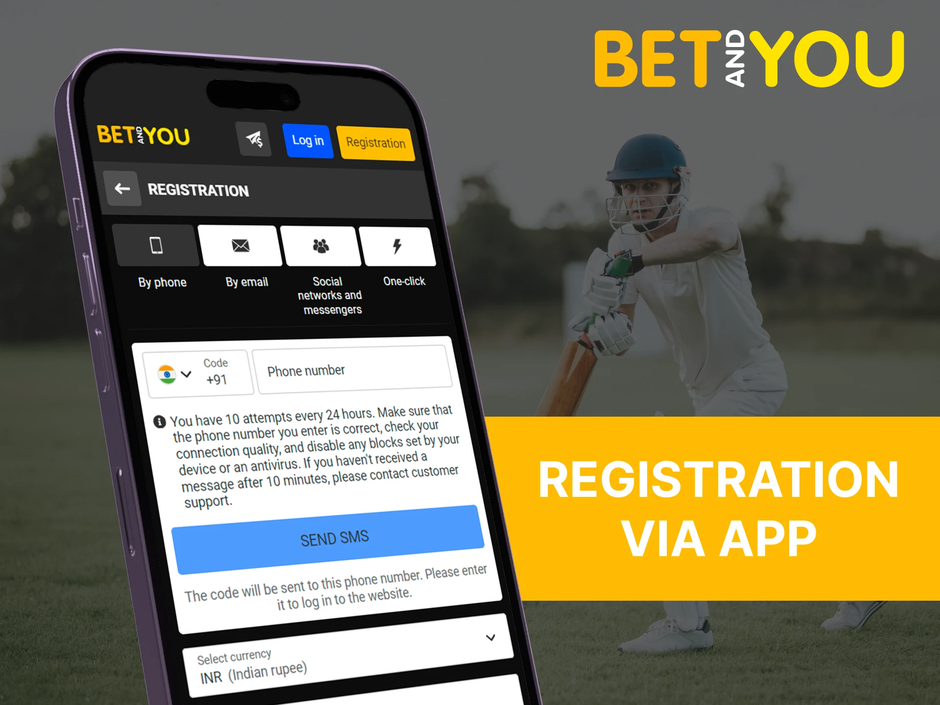 You can create your account using the Betandyou mobile app.