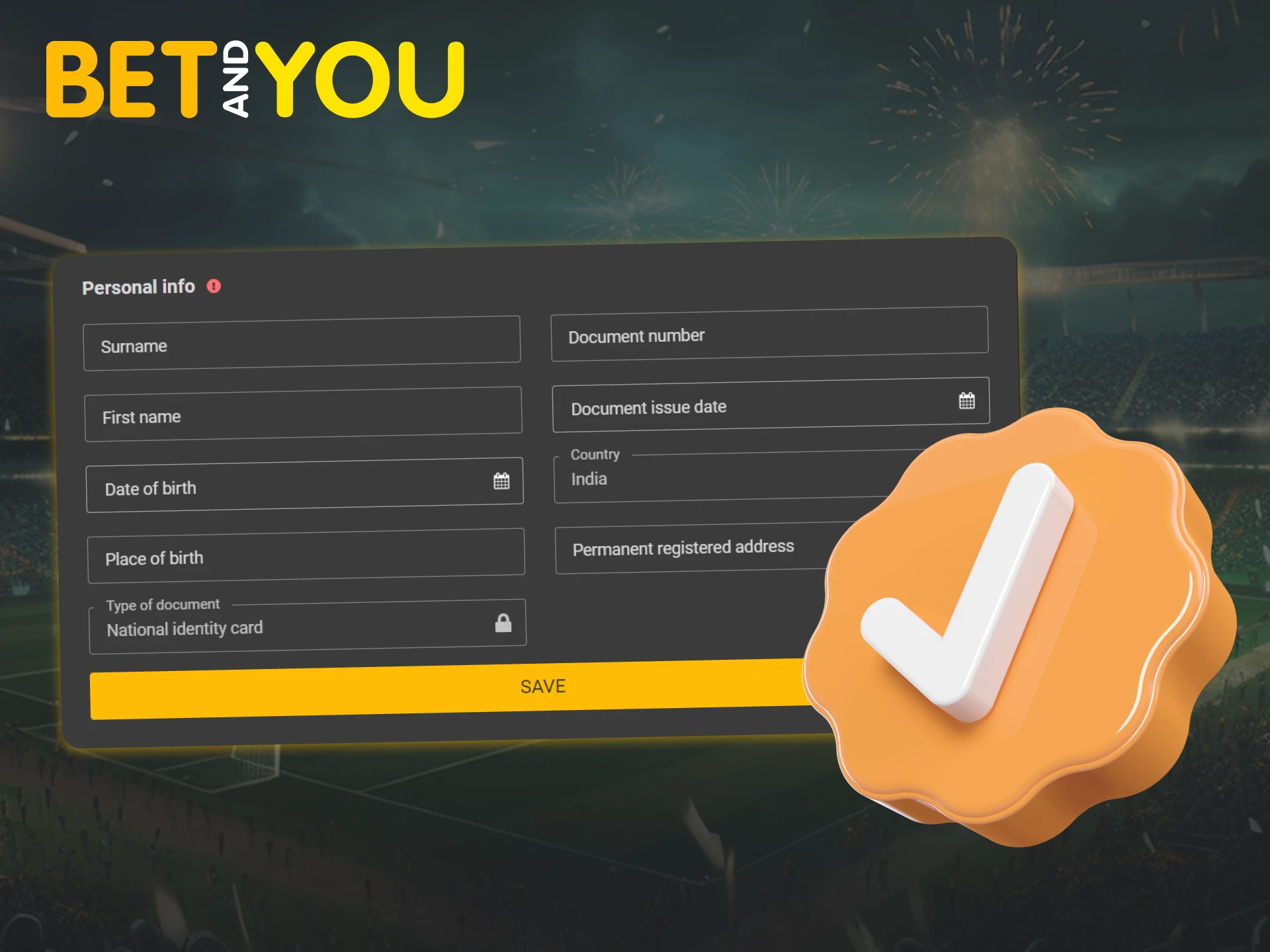 Verify your Betandyou account by following these steps.