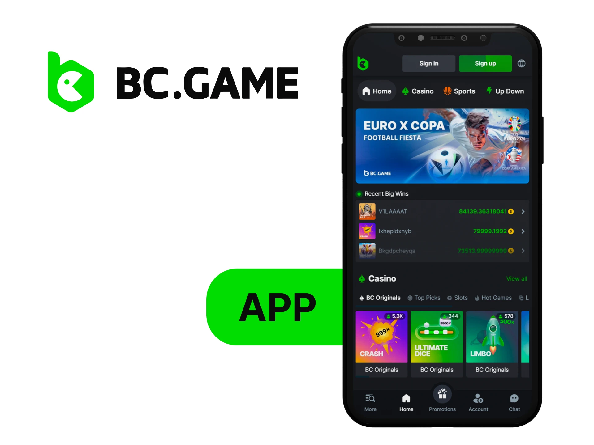Download the BC Game app and start betting on cricket.