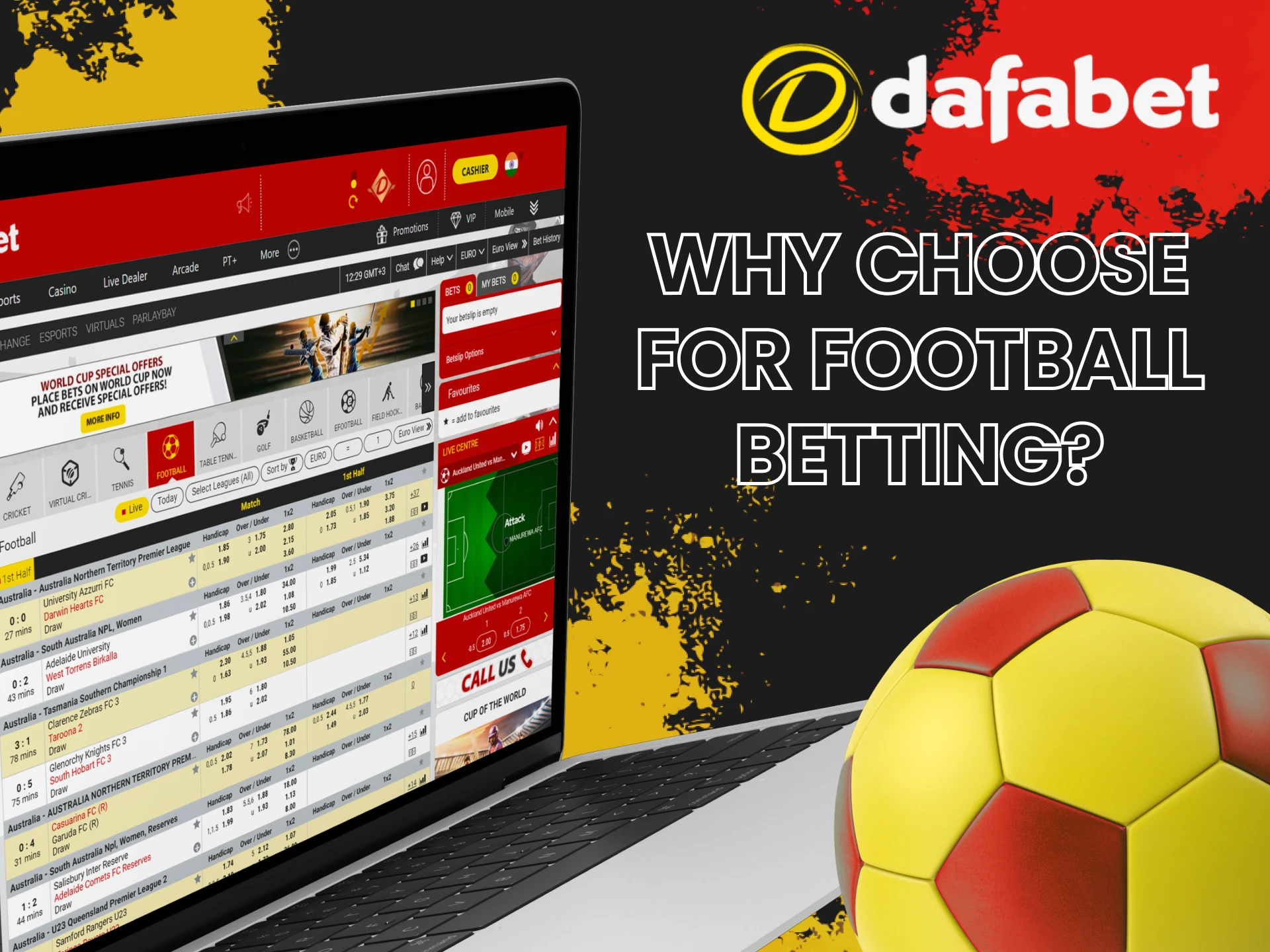 Dafabet offers comprehensive betting options on a wide range of football events.