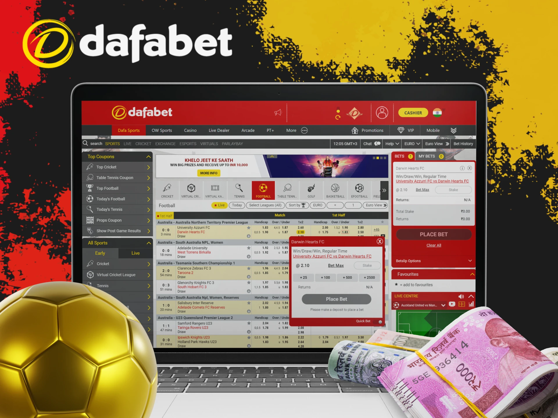 Place a bet on football at Dafabet and wait for the results.