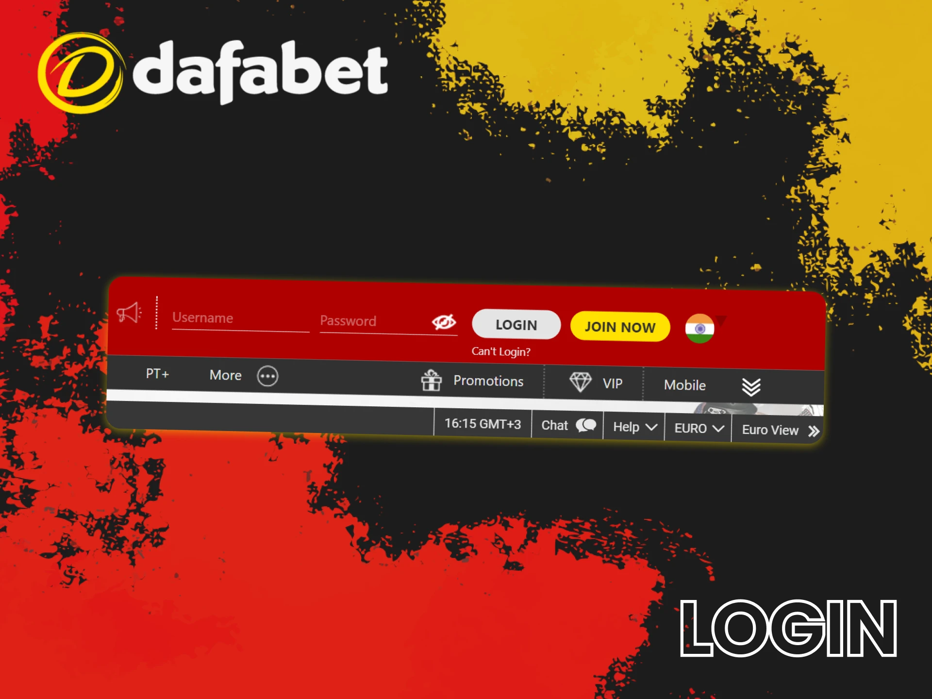 Login to your Dafabet account and place your football bet.