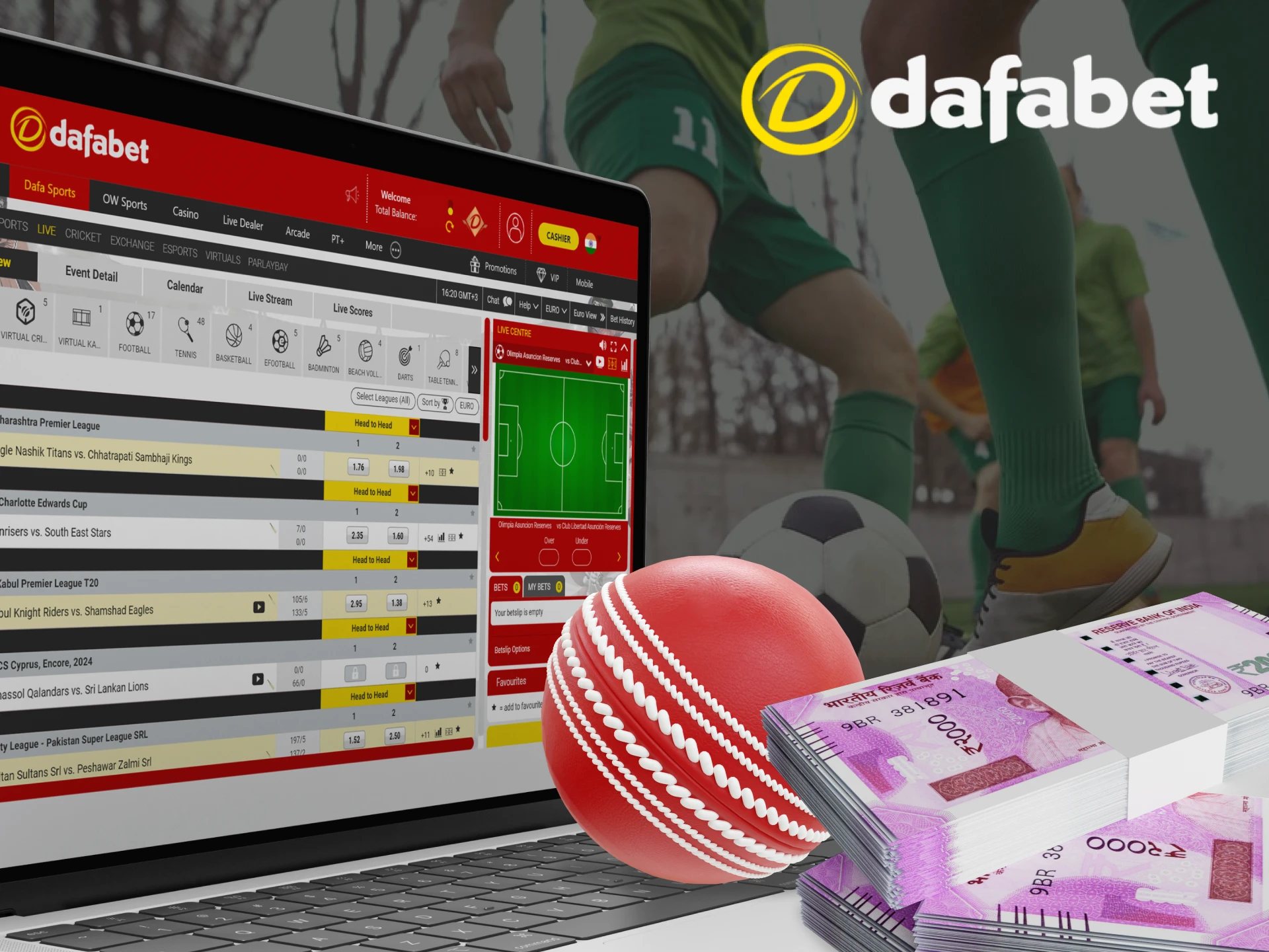 Dafabet has a large sports section, which features various sports disciplines.