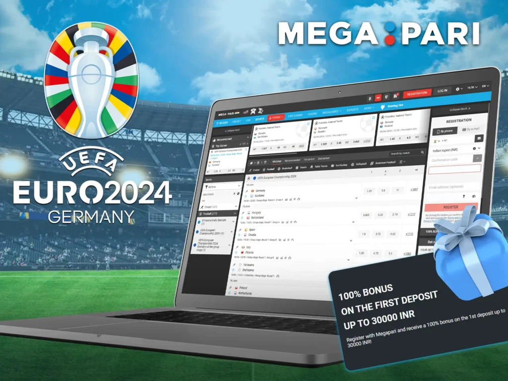 Take your Megapari welcome bonus and bet on Euro 2024.